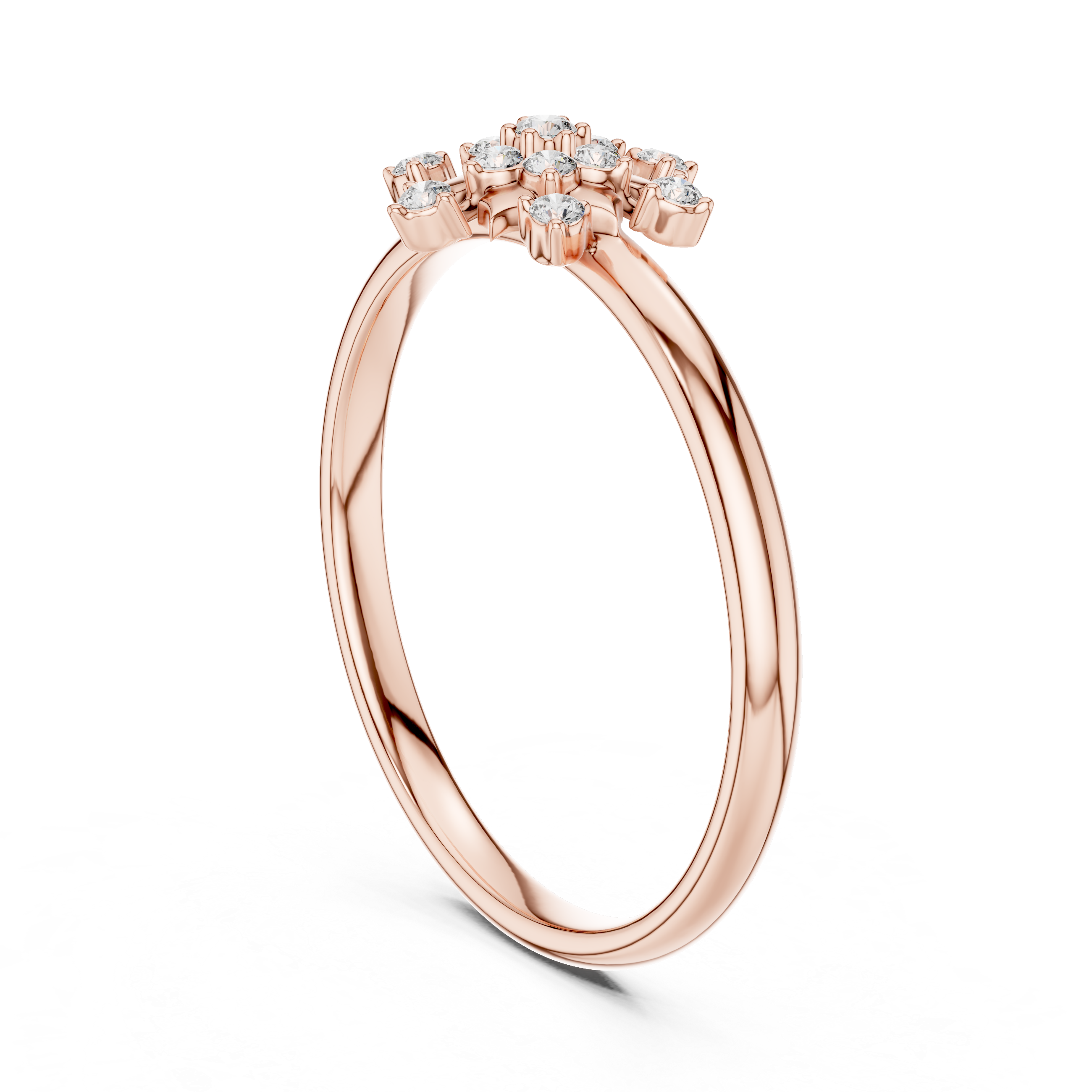 Snowflake Diamond Cluster Ring