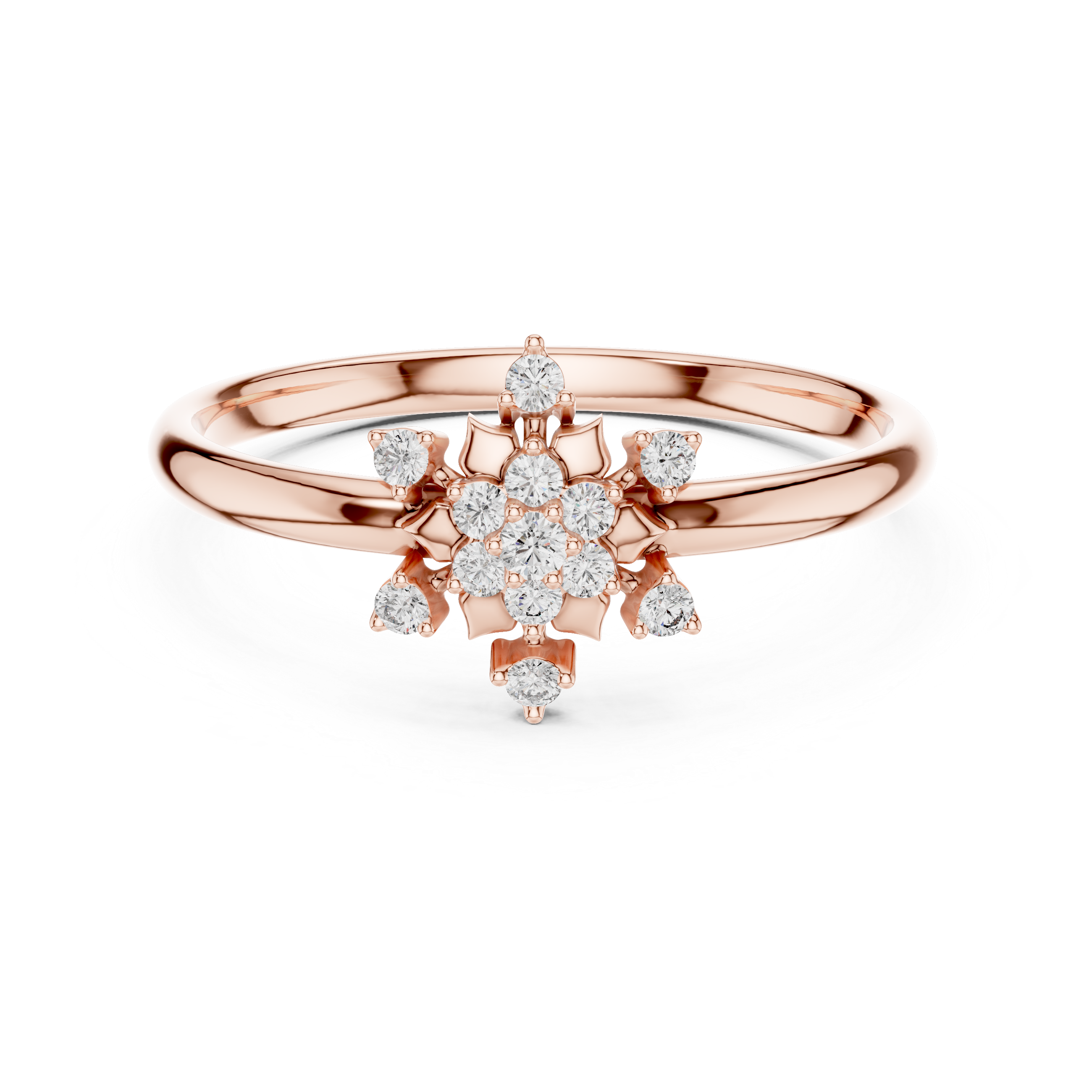 Snowflake Diamond Cluster Ring