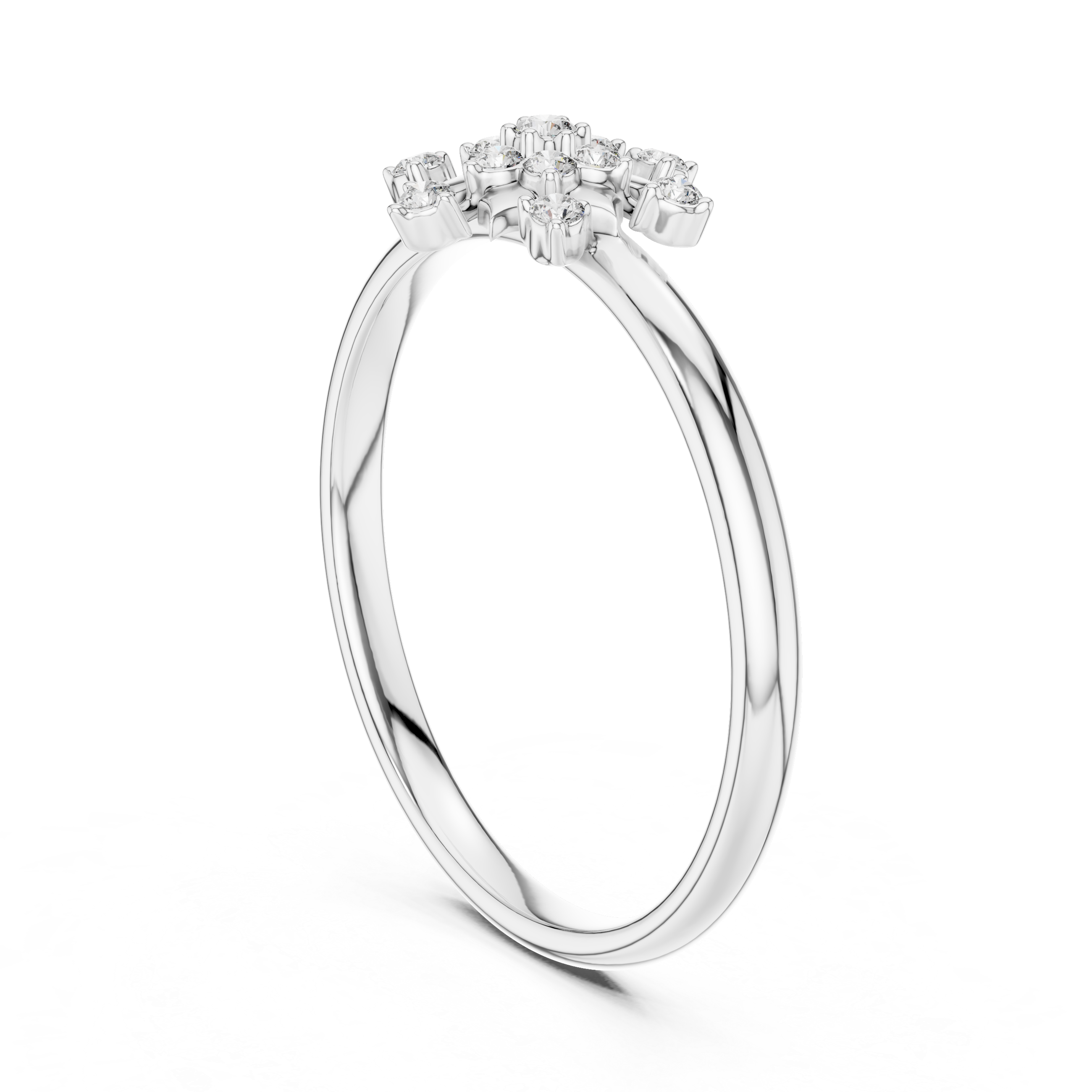 Snowflake Diamond Cluster Ring