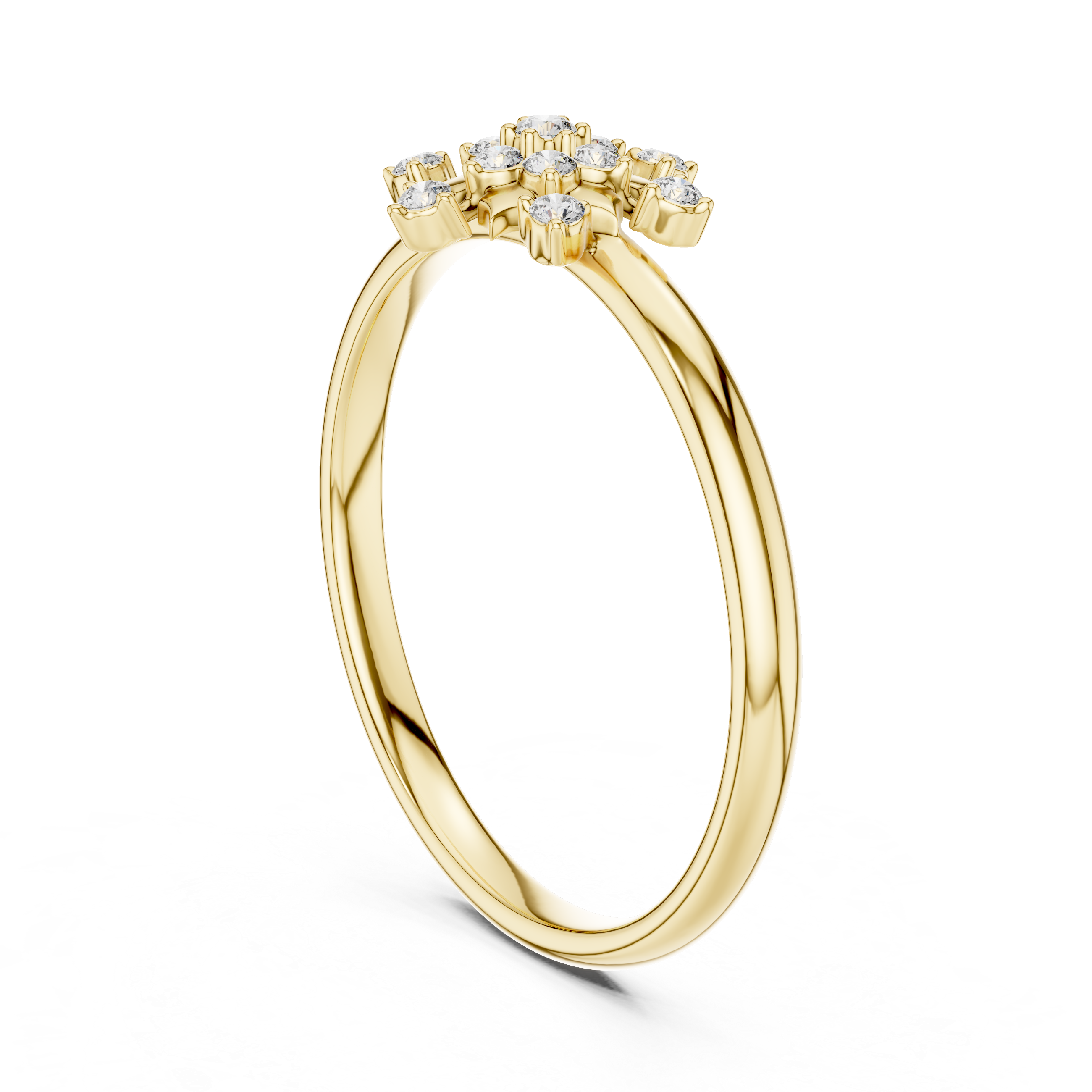 Snowflake Diamond Cluster Ring