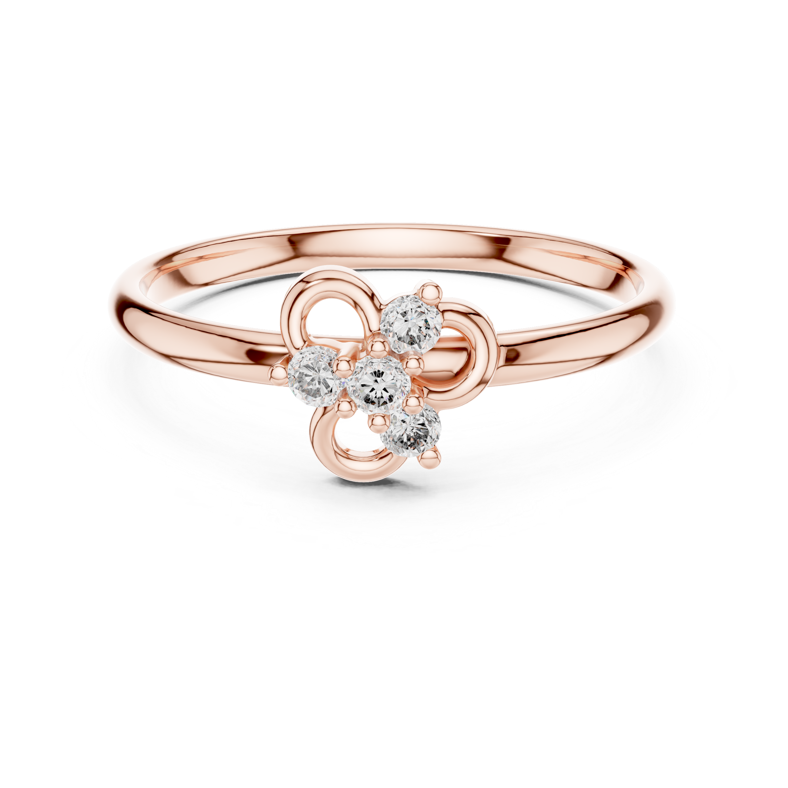 Delicate Loop Diamond Cluster Ring