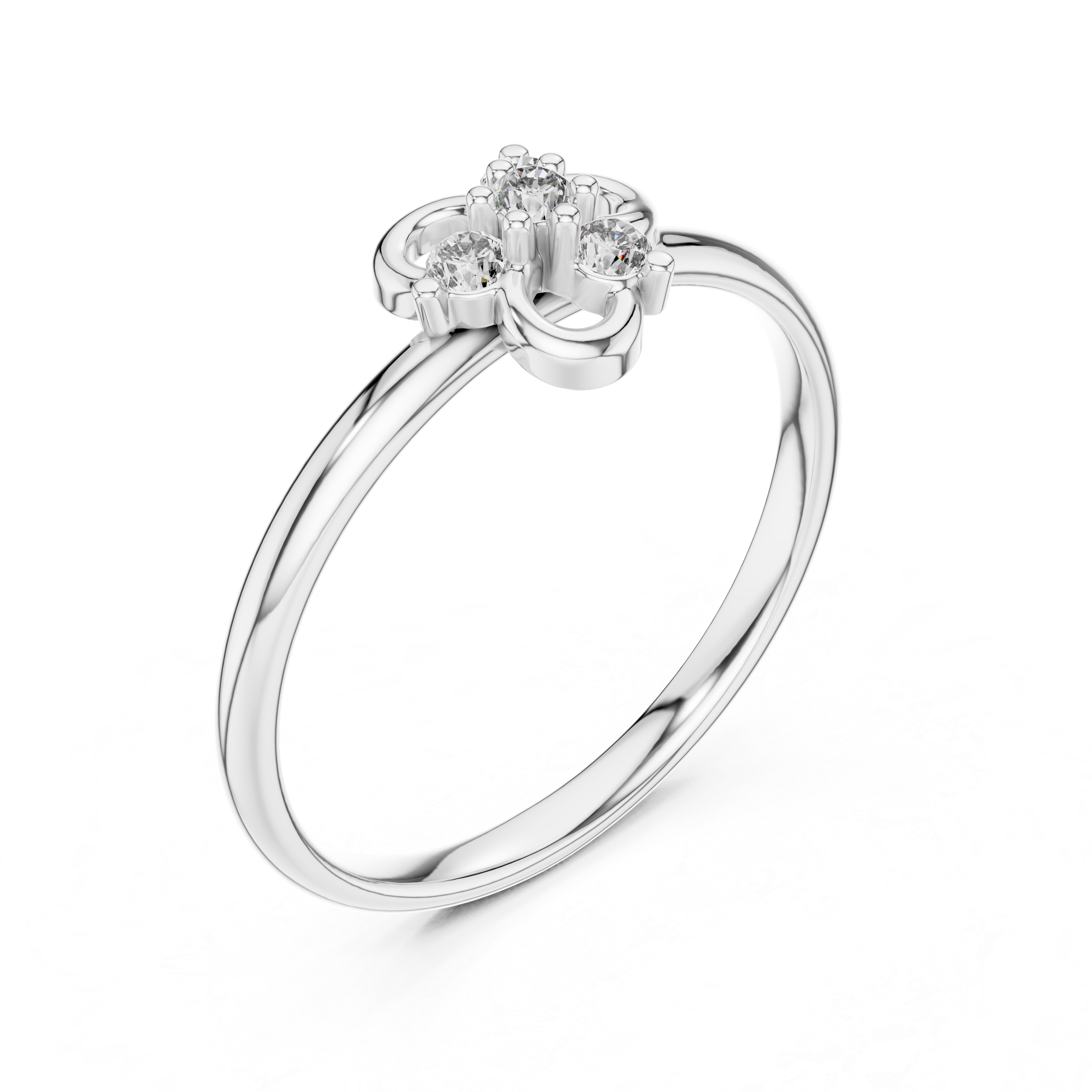 Delicate Loop Diamond Cluster Ring