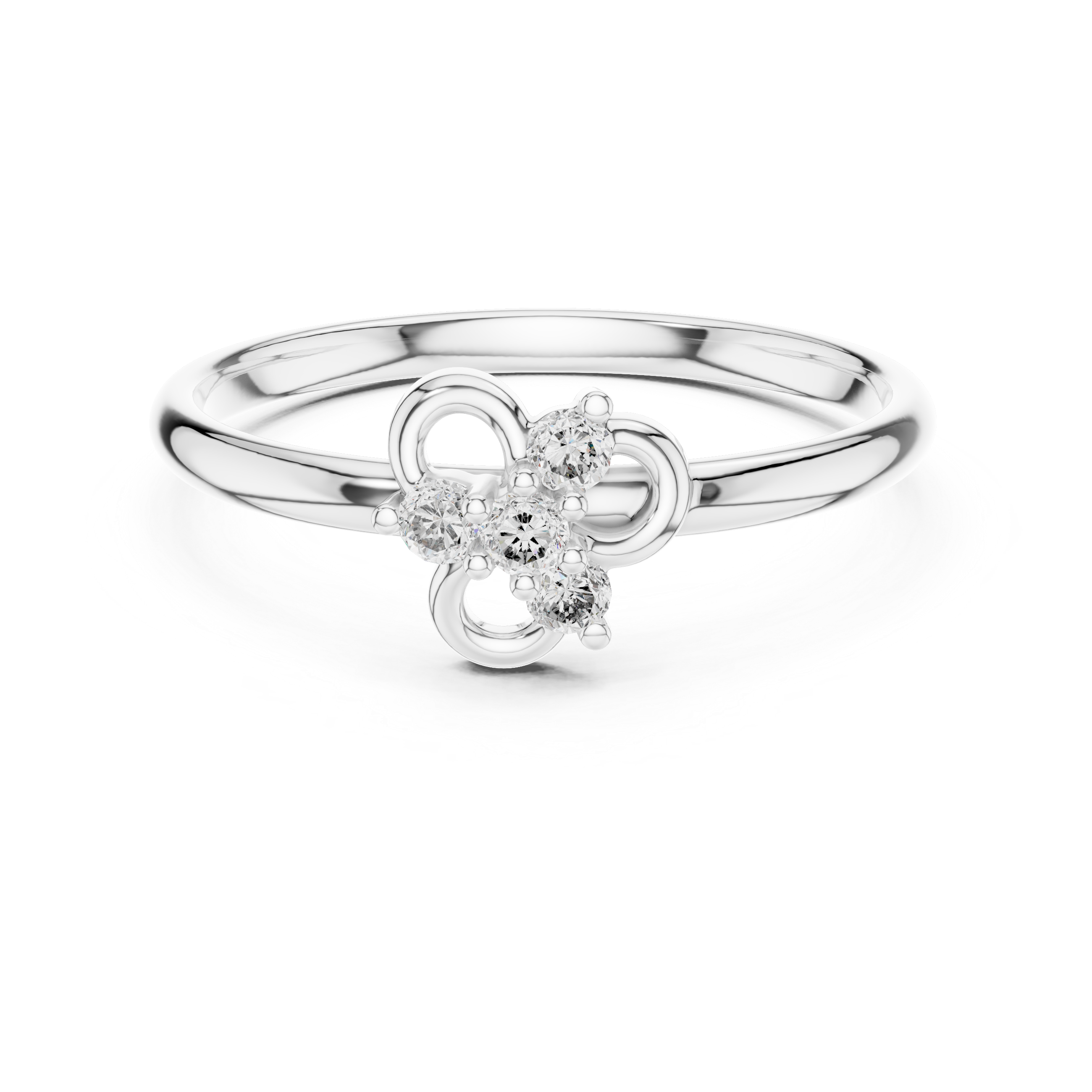 Delicate Loop Diamond Cluster Ring