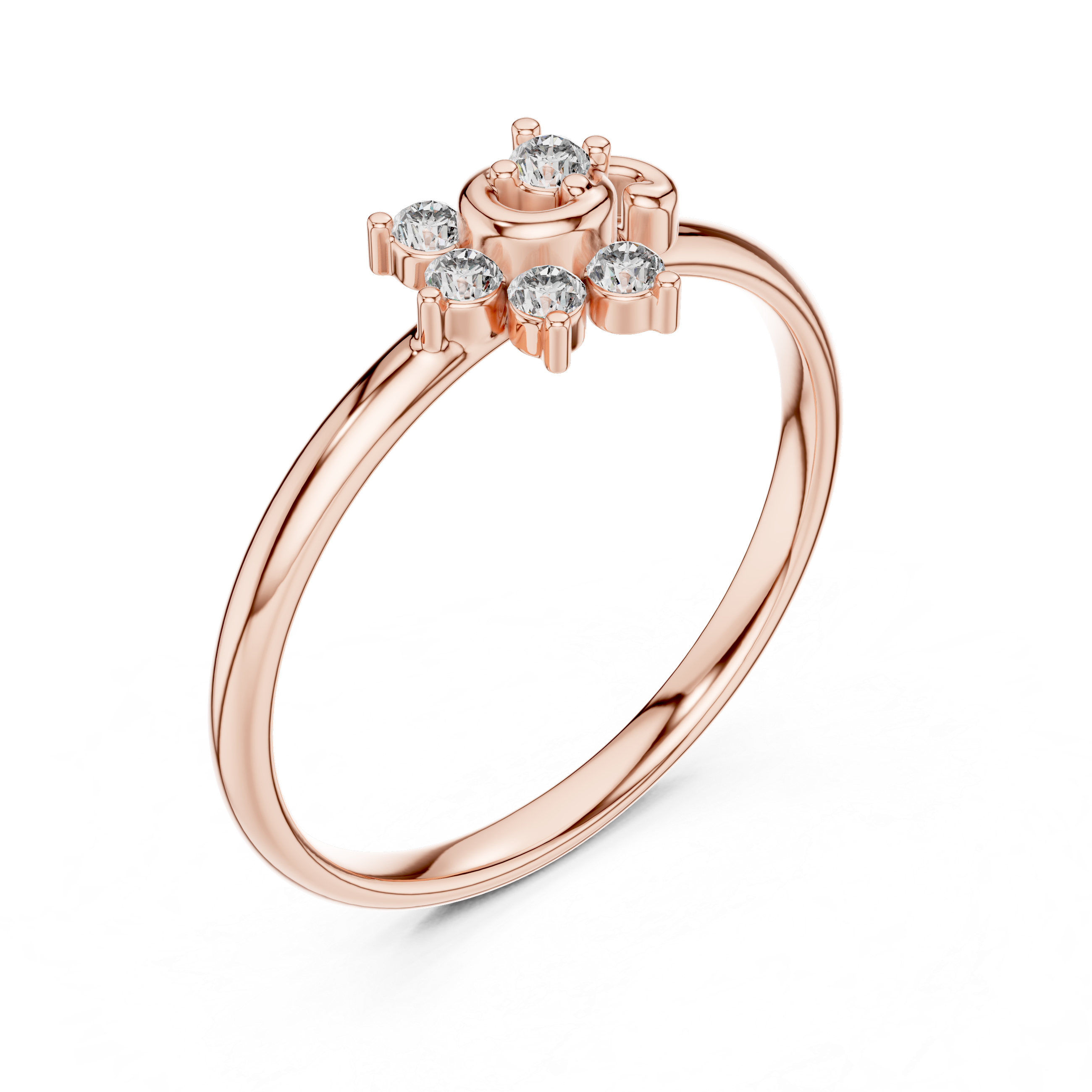 Minimal Swirl Diamond Ring