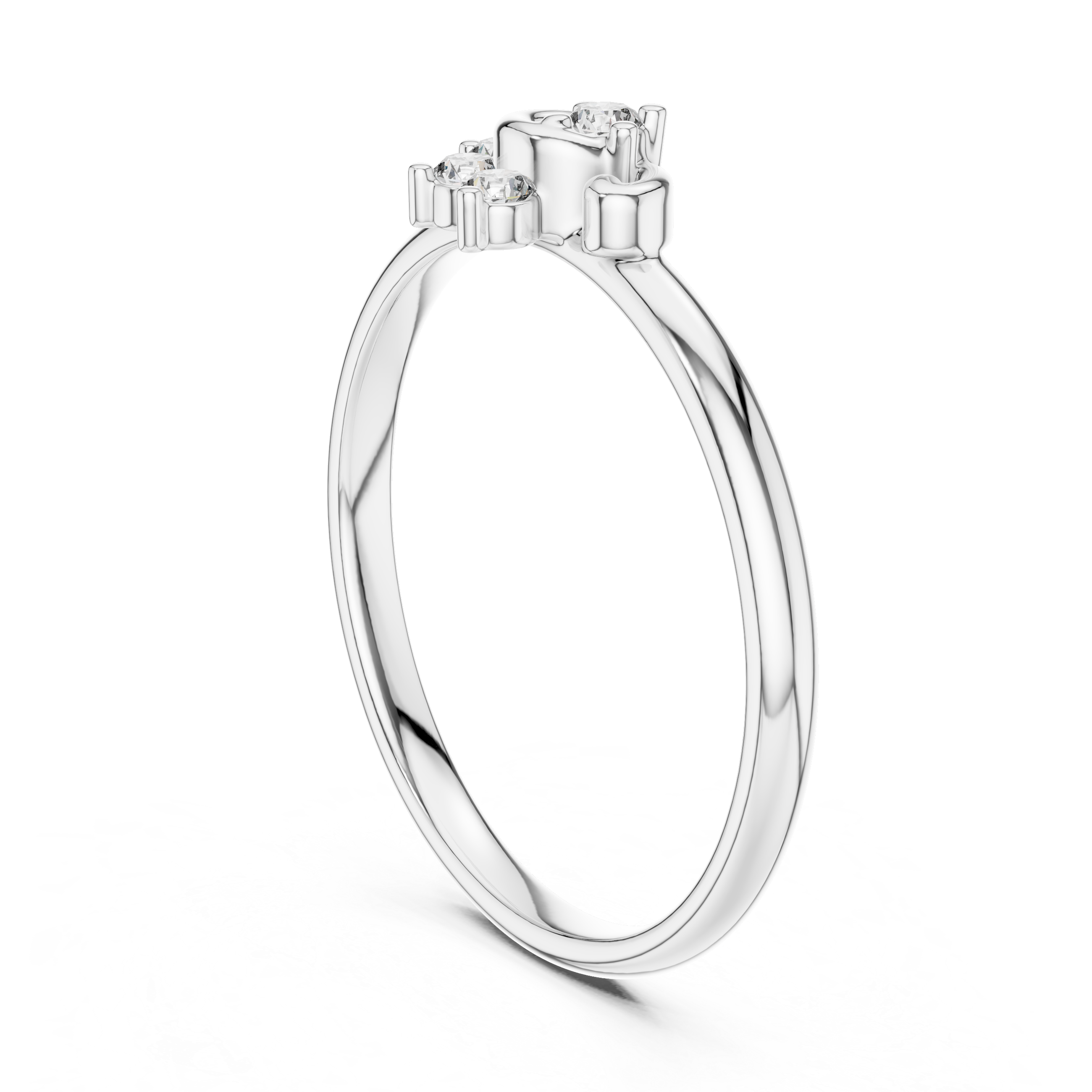 Minimal Swirl Diamond Ring