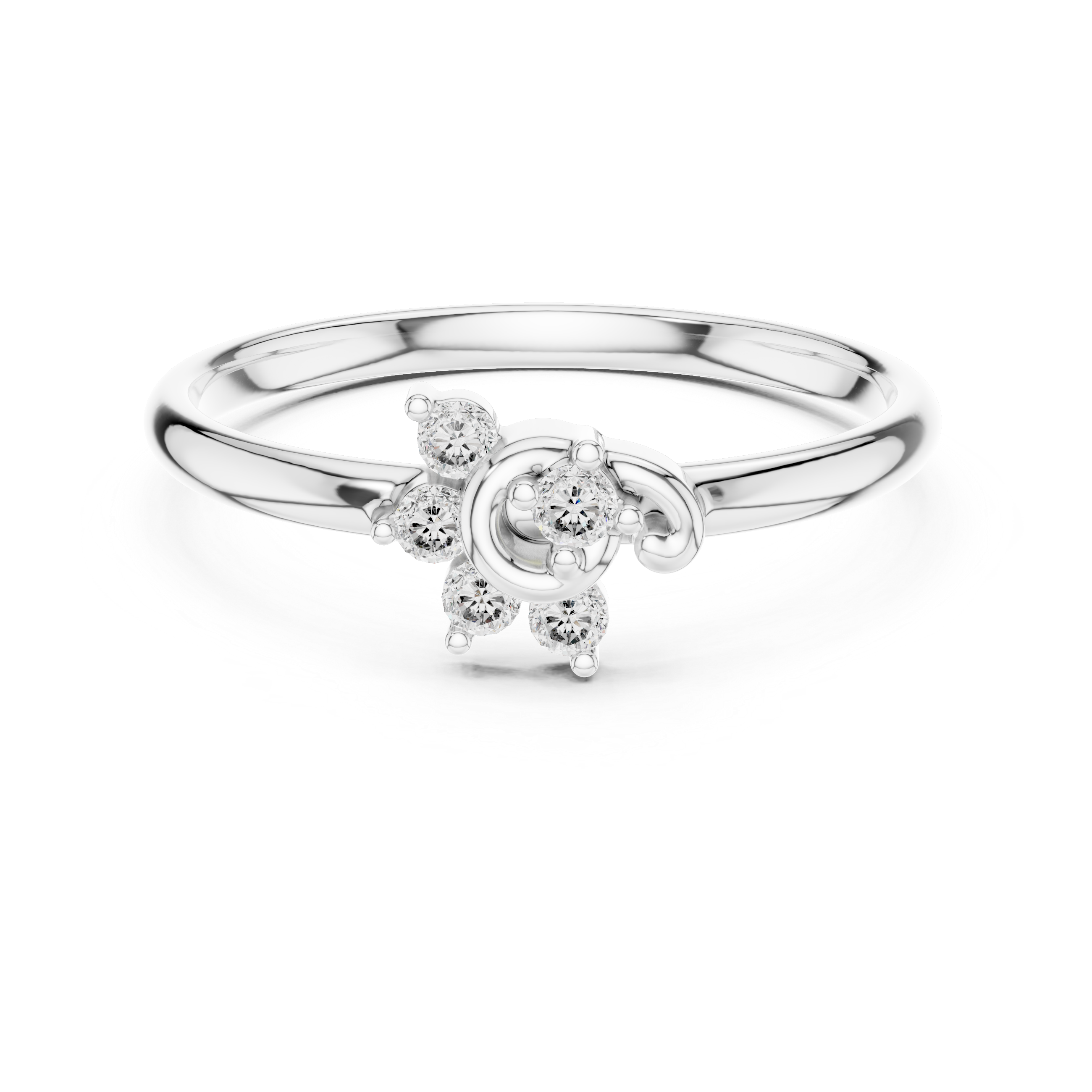 Minimal Swirl Diamond Ring