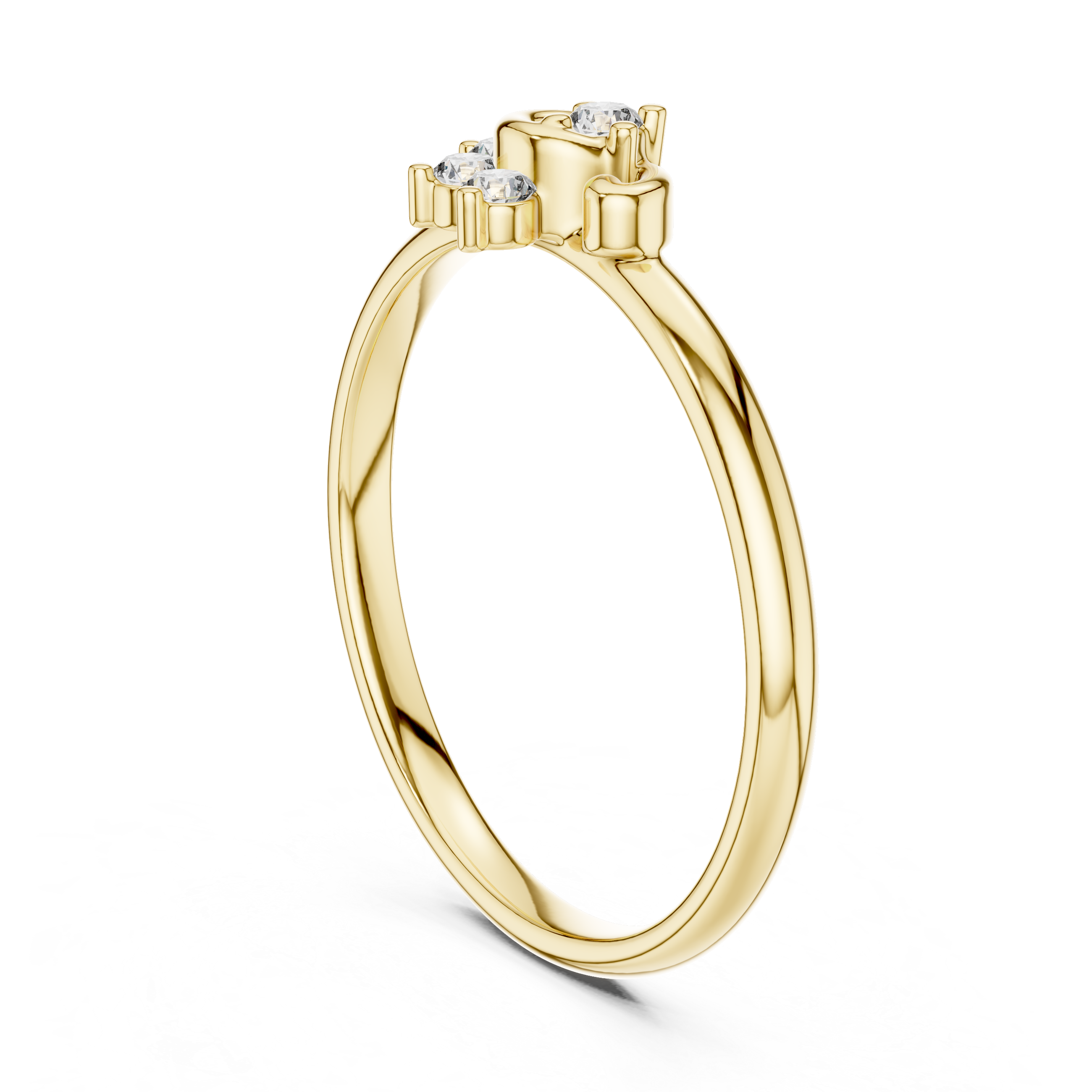 Minimal Swirl Diamond Ring