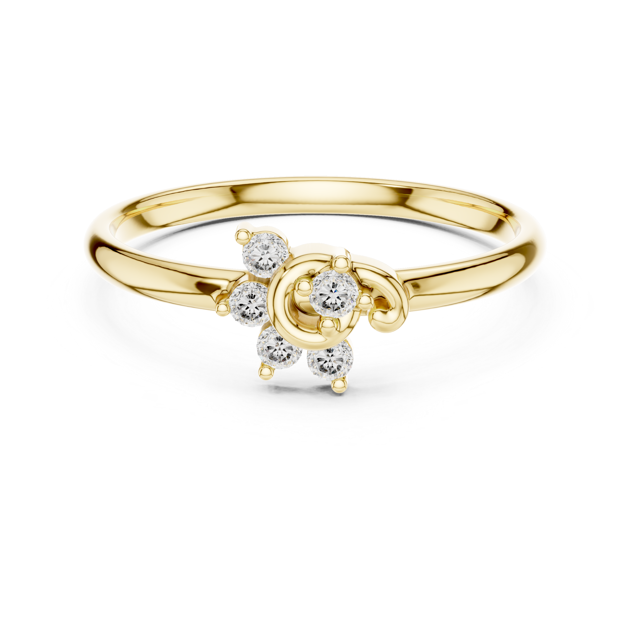 Minimal Swirl Diamond Ring