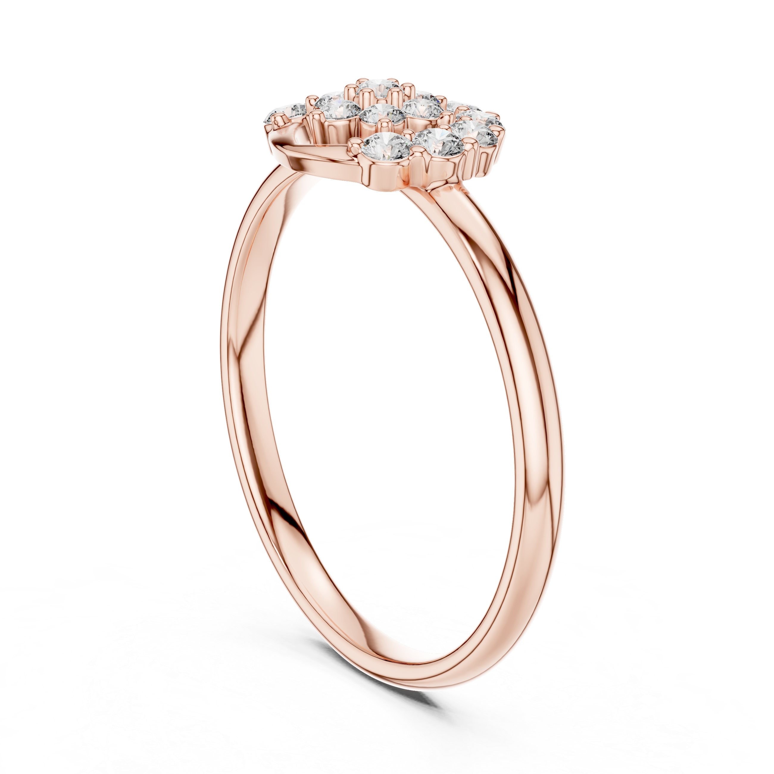 Heart Halo Diamond Cluster Ring