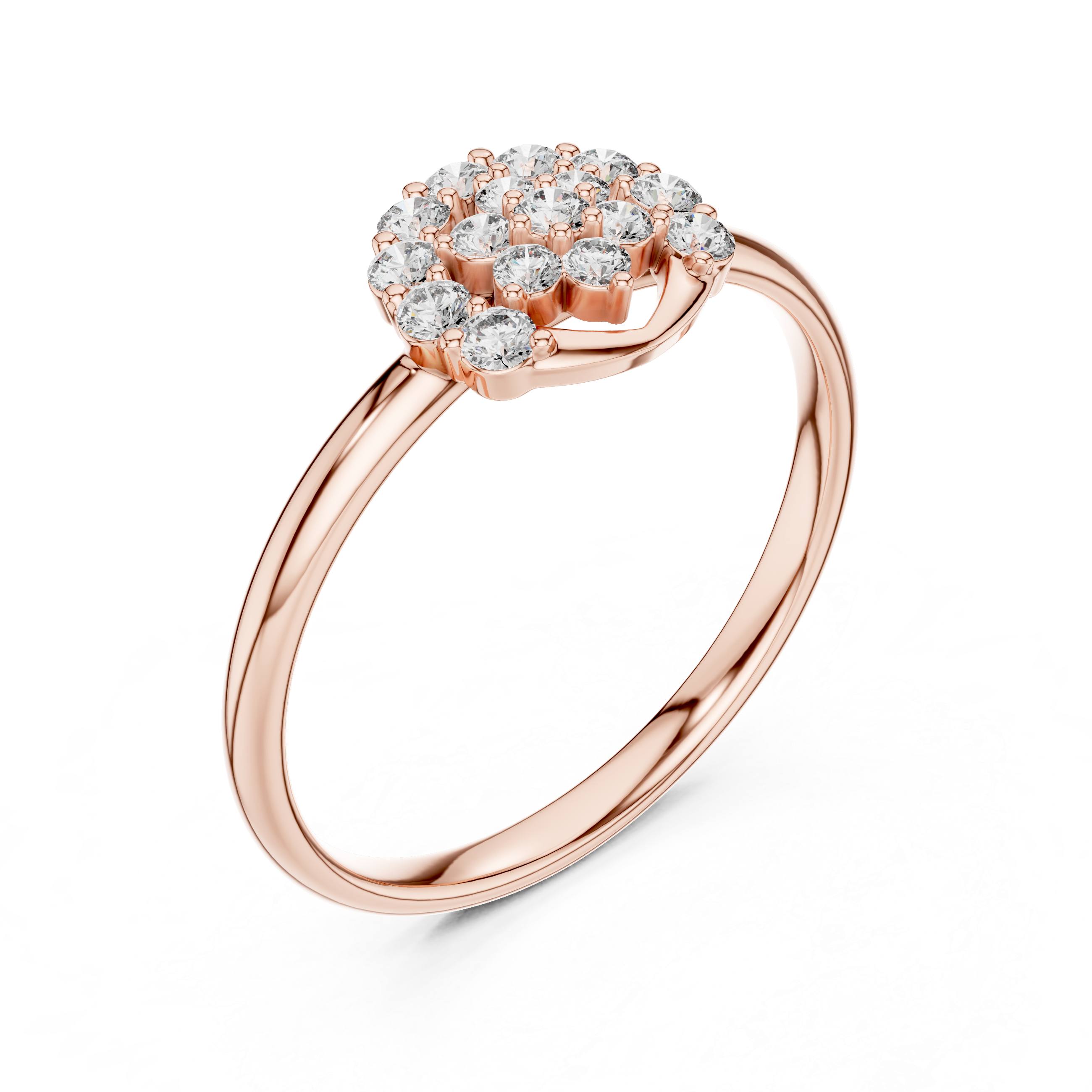 Heart Halo Diamond Cluster Ring