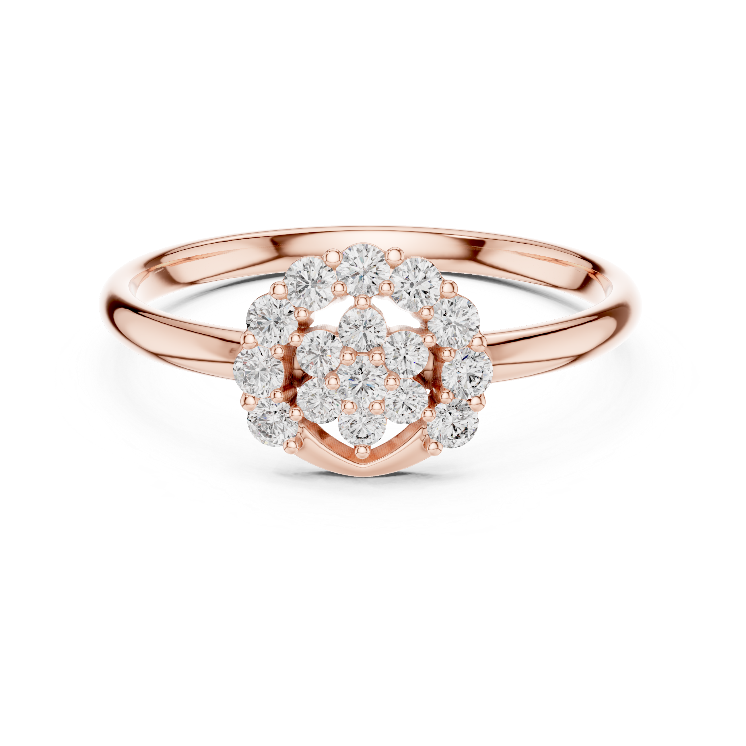 Heart Halo Diamond Cluster Ring