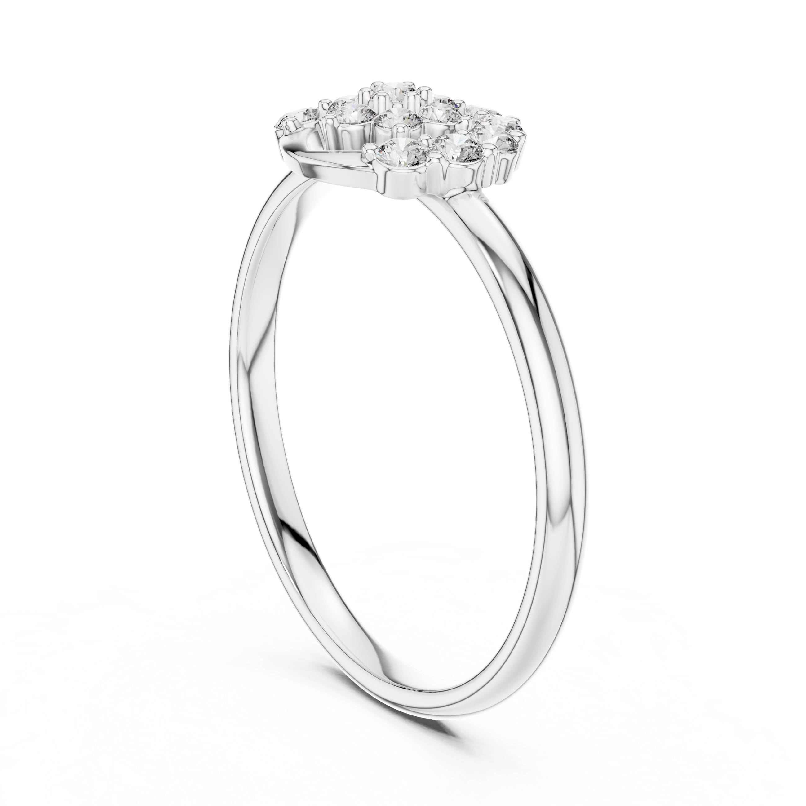 Heart Halo Diamond Cluster Ring