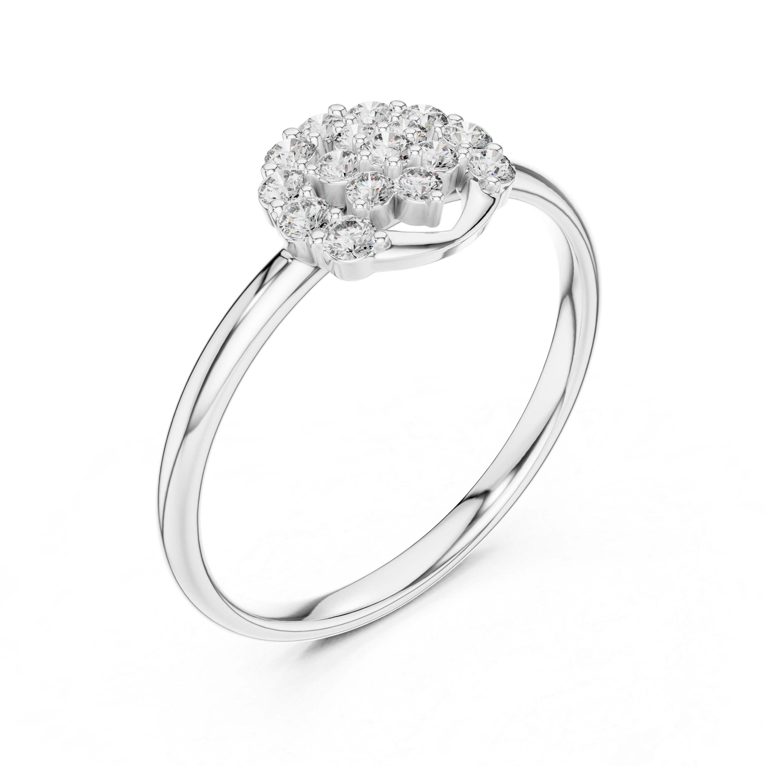 Heart Halo Diamond Cluster Ring