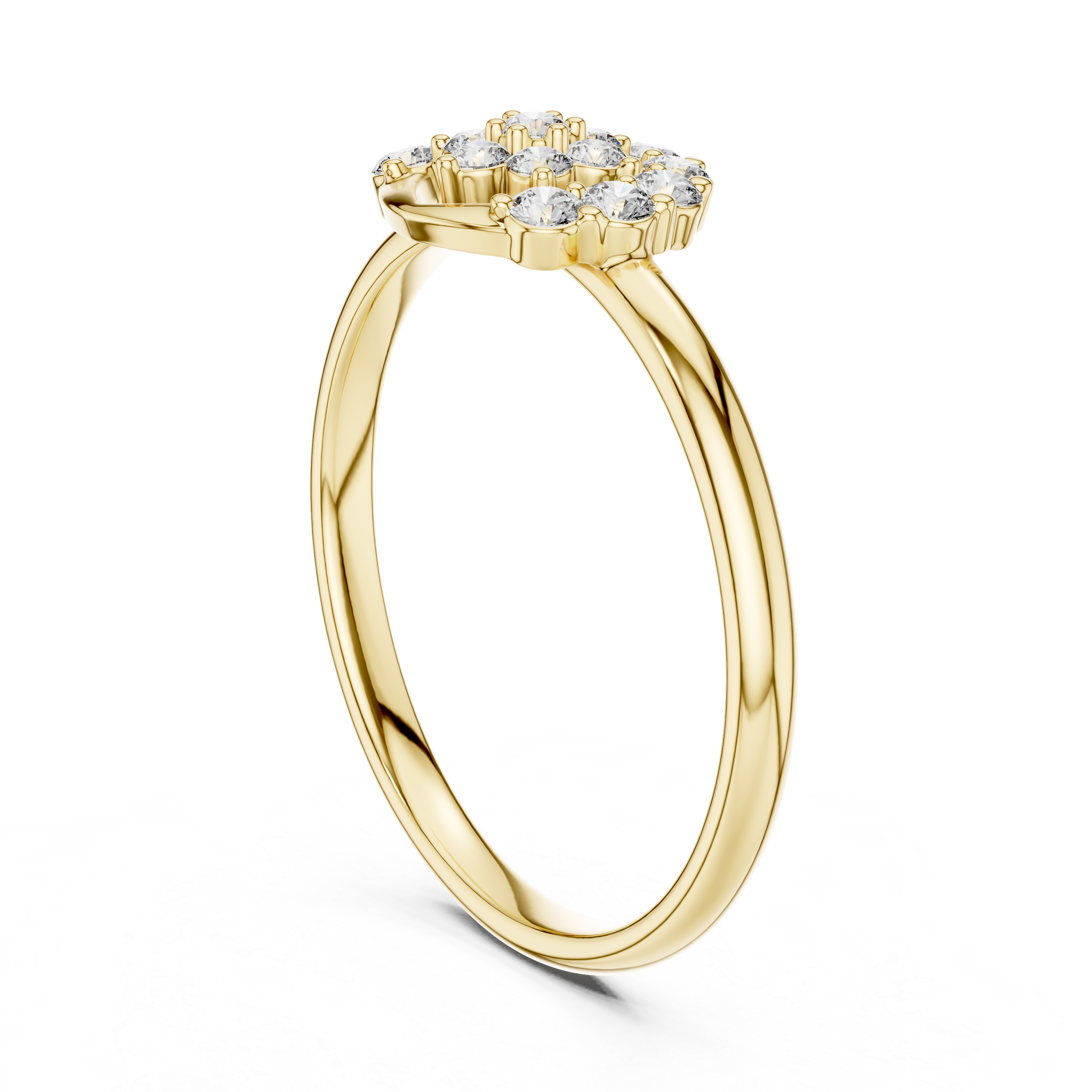 Heart Halo Diamond Cluster Ring