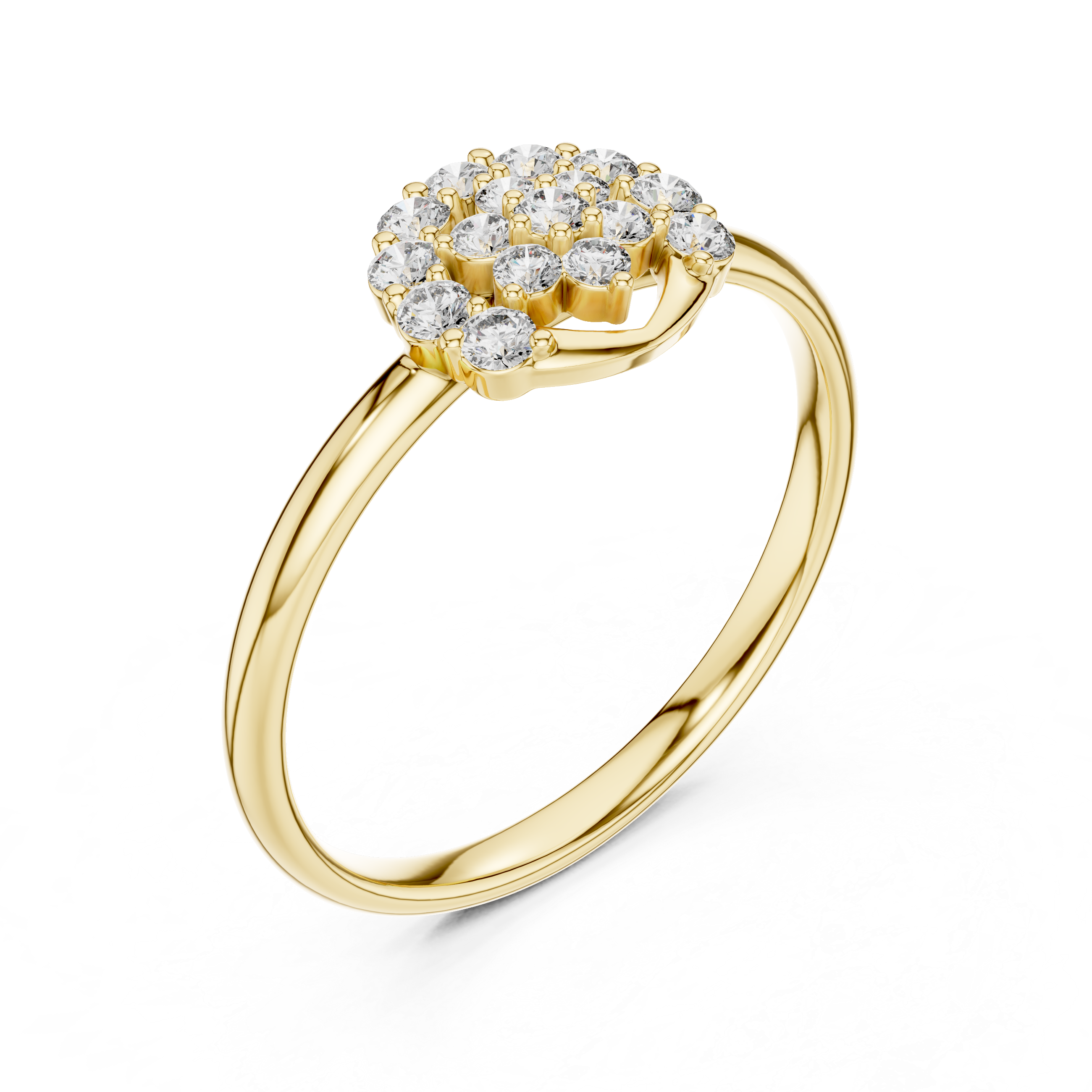 Heart Halo Diamond Cluster Ring