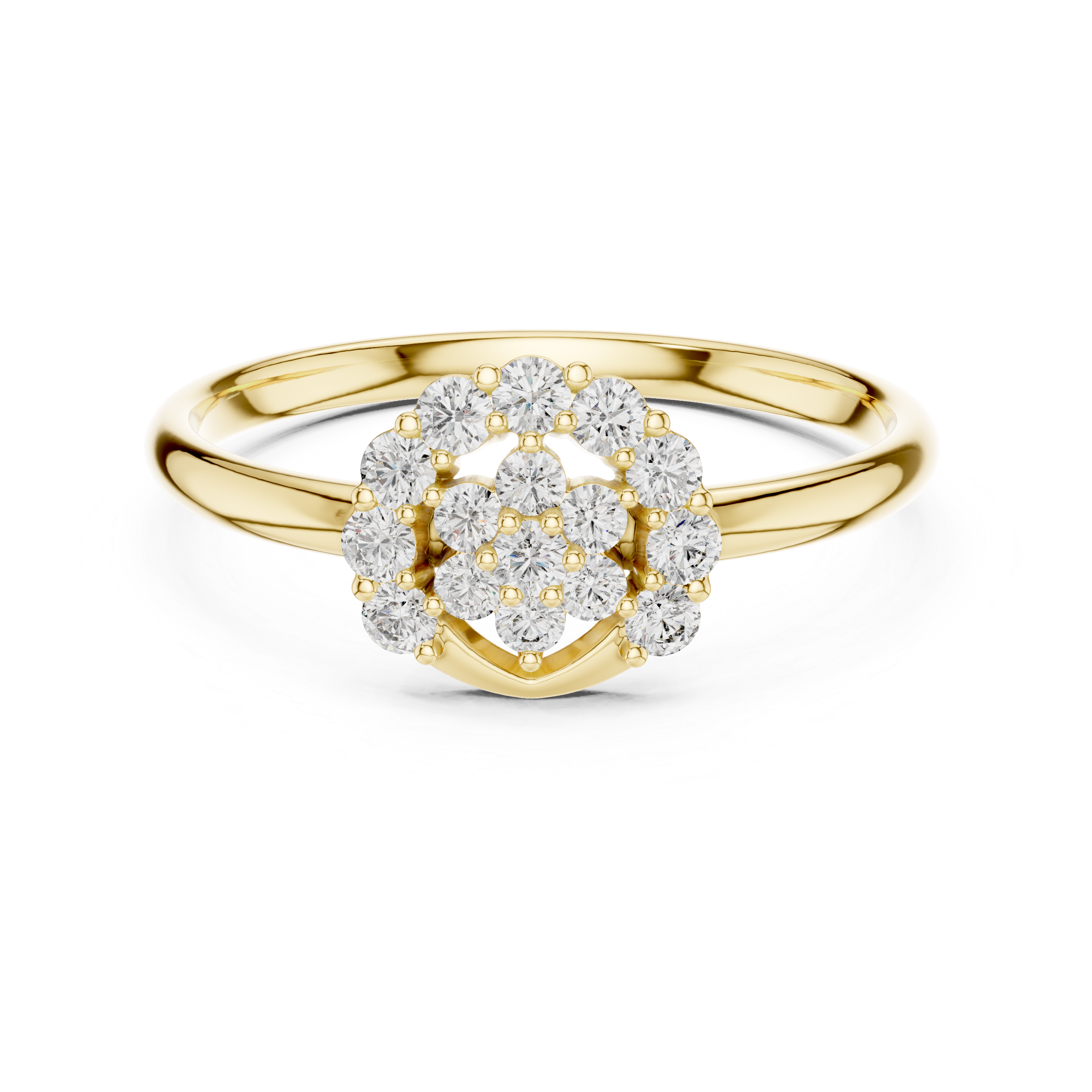 Heart Halo Diamond Cluster Ring