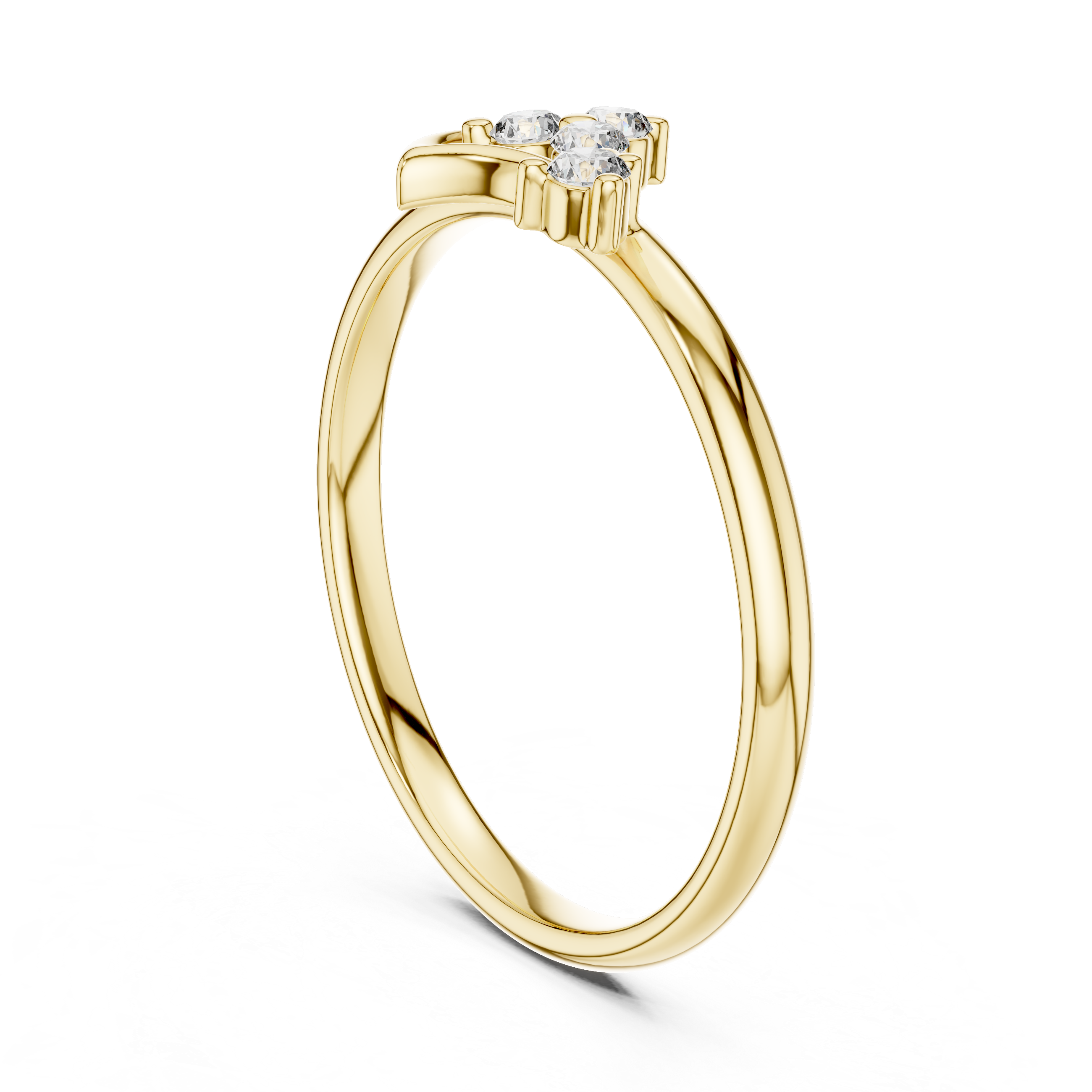 Elegant Curved Diamond Ring – Minimal Heart-Inspired Gold Design