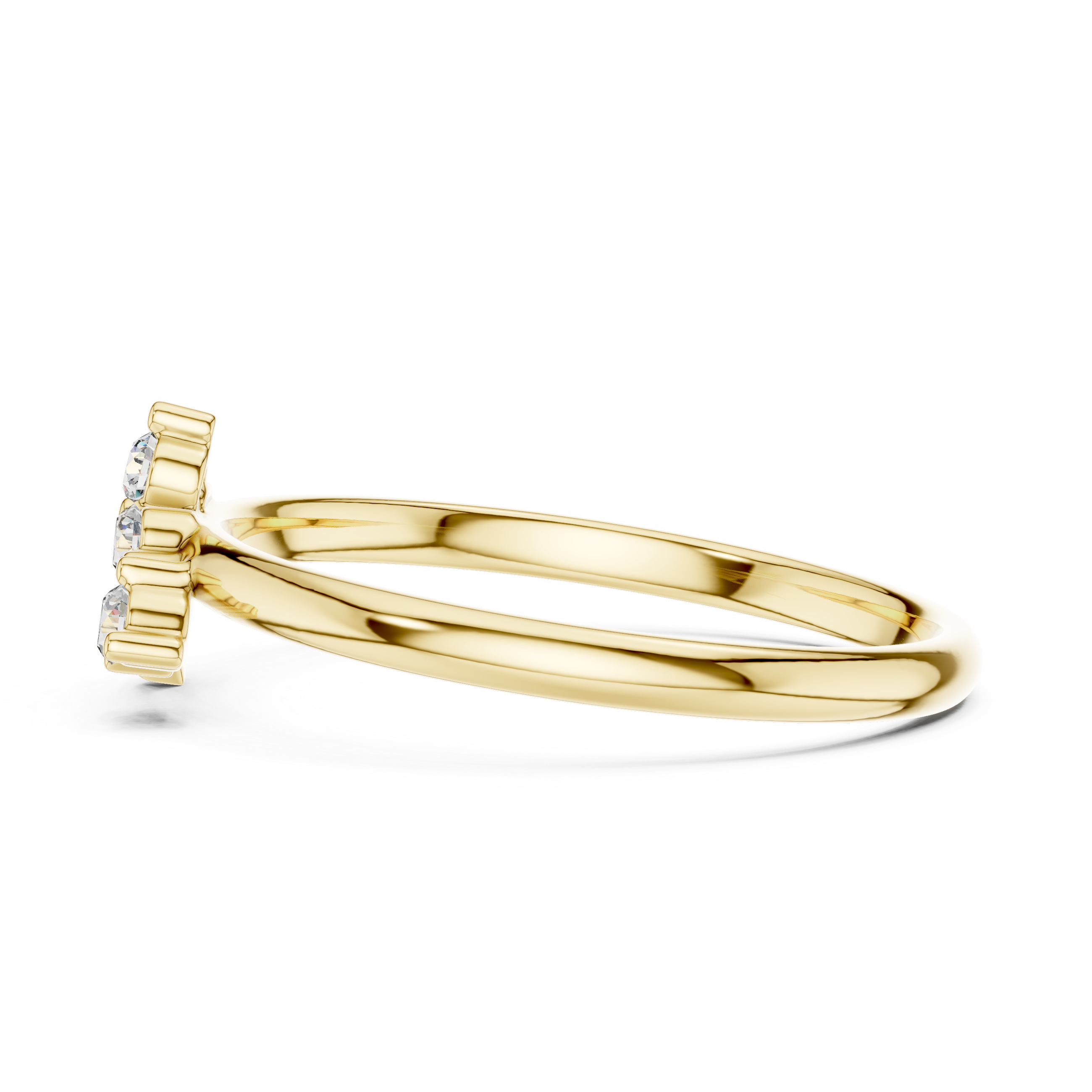 Elegant Curved Diamond Ring – Minimal Heart-Inspired Gold Design