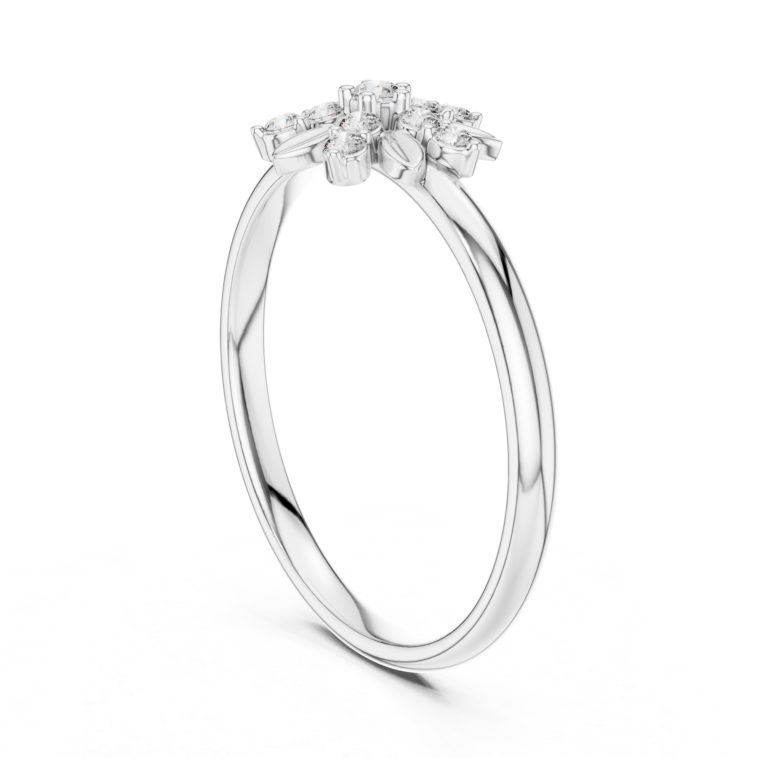 Floral Cluster Diamond Ring – Elegant Petal Star Gold Design