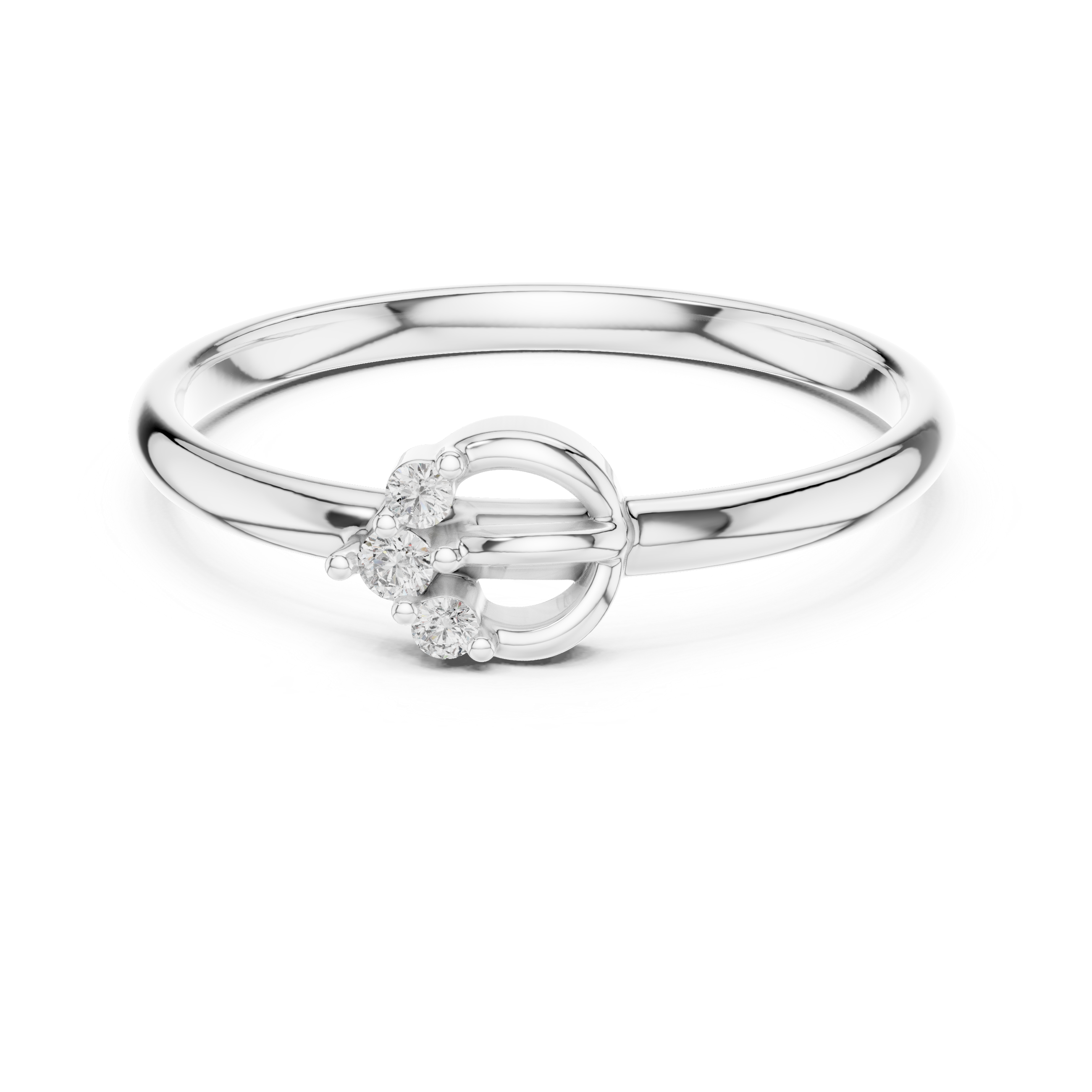 Modern Loop Diamond Ring – Minimal Open Circle Gold Design
