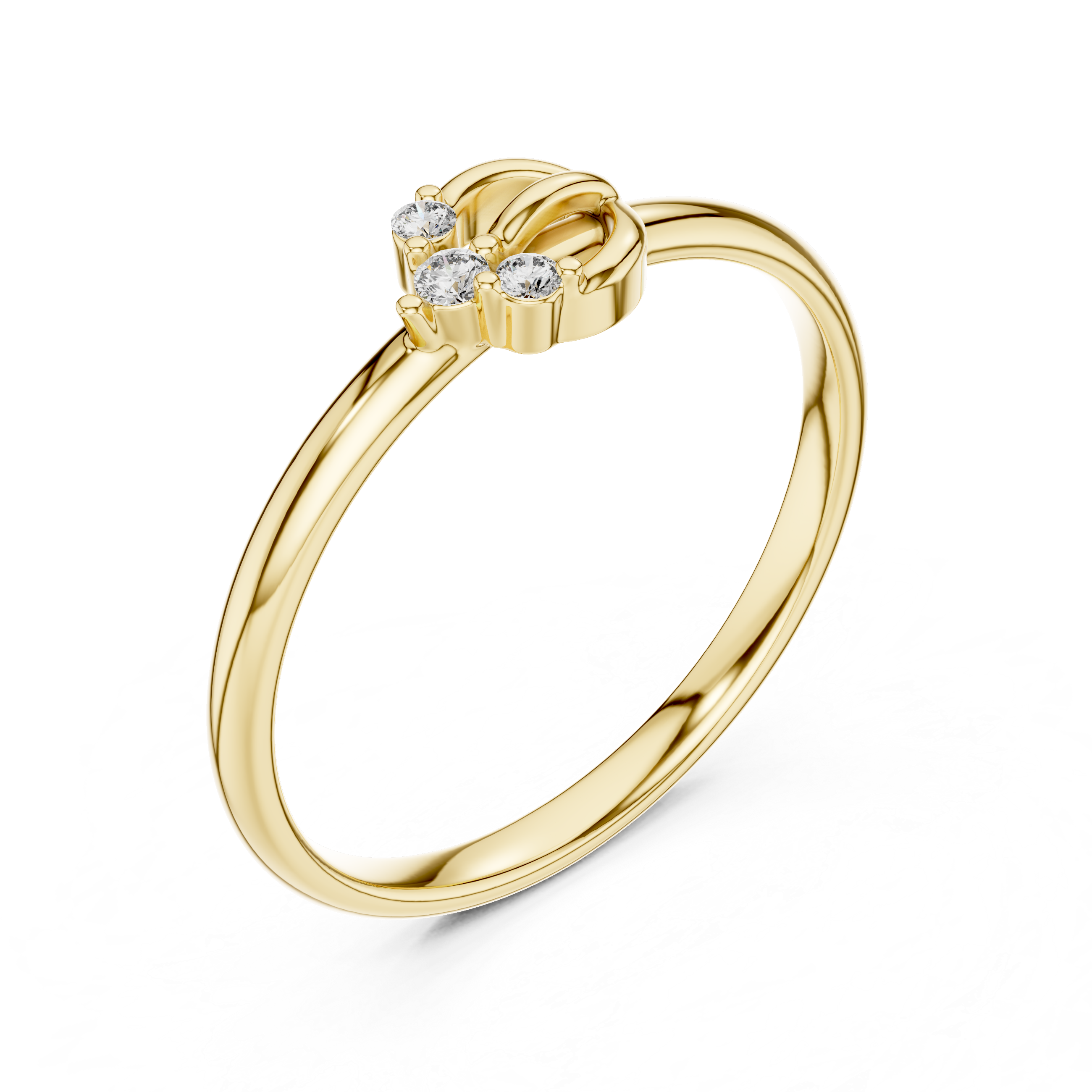 Modern Loop Diamond Ring – Minimal Open Circle Gold Design