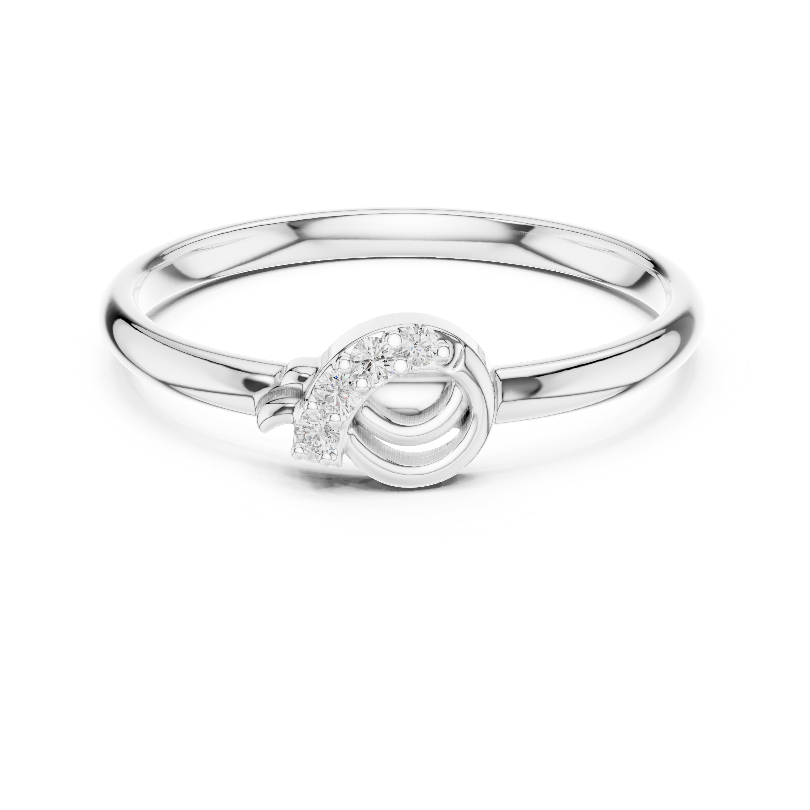 Minimalist Knot Diamond Ring – Elegant Swirl Gold Band