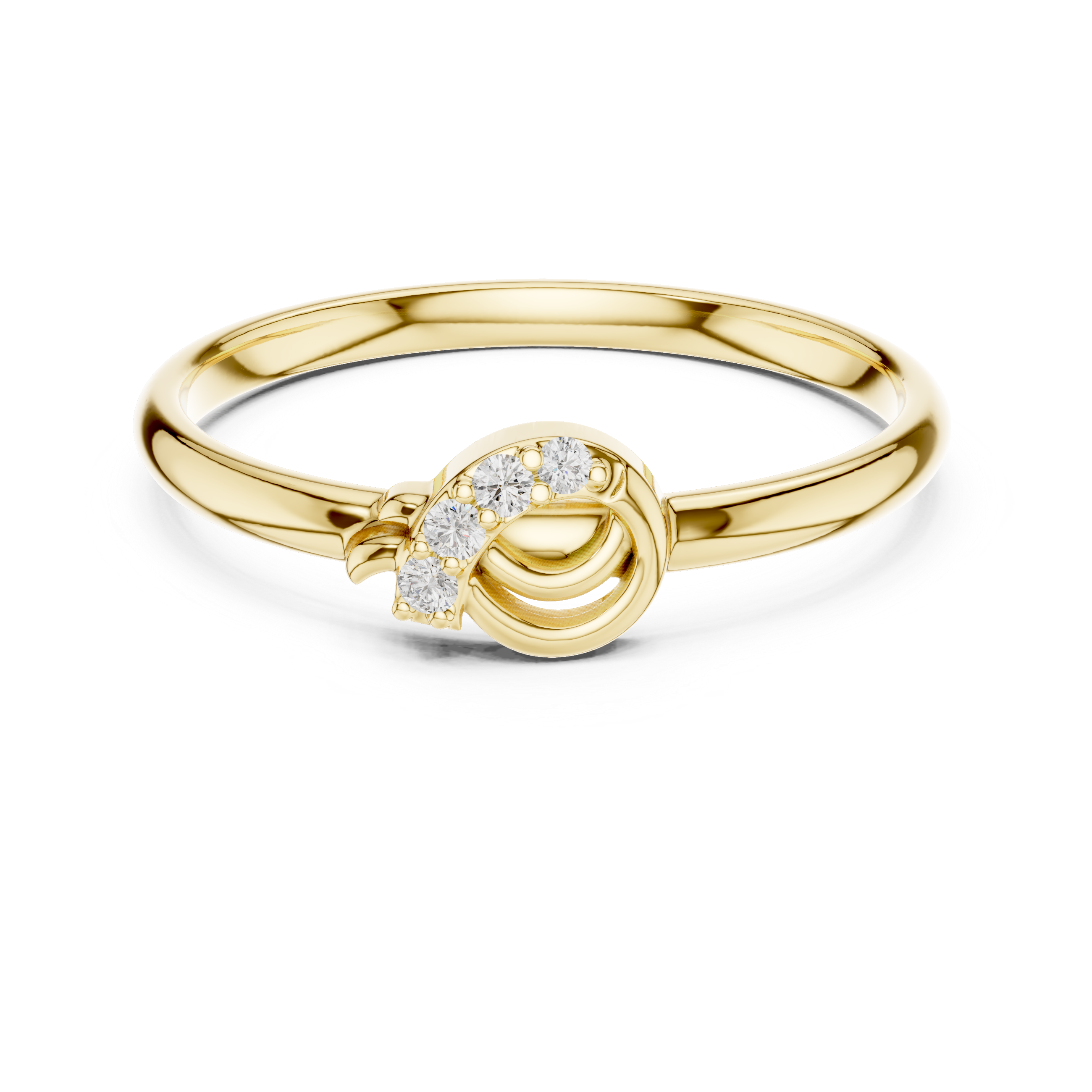 Minimalist Knot Diamond Ring – Elegant Swirl Gold Band