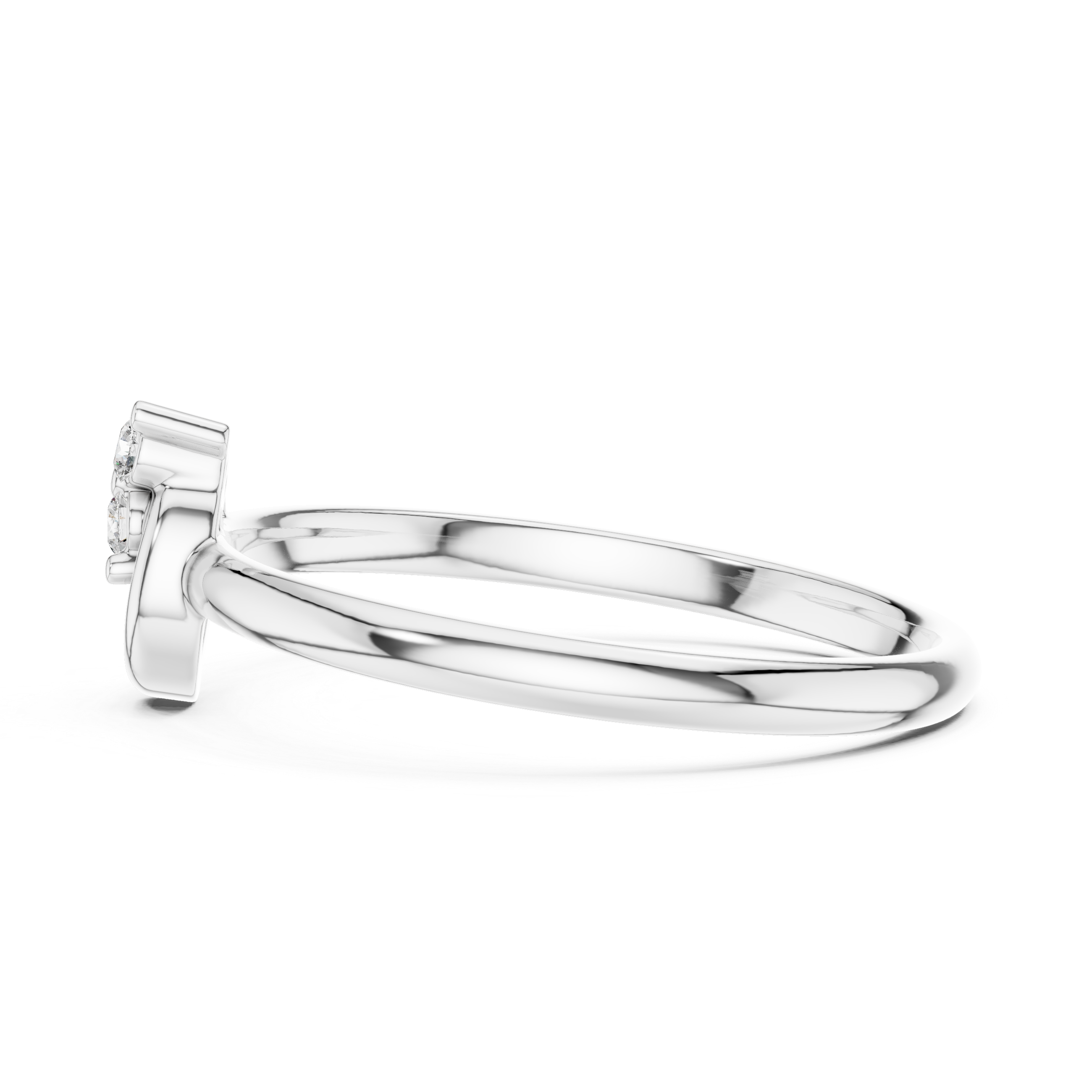 Modern Swirl Diamond Ring – Minimal Triple Stone Gold Band