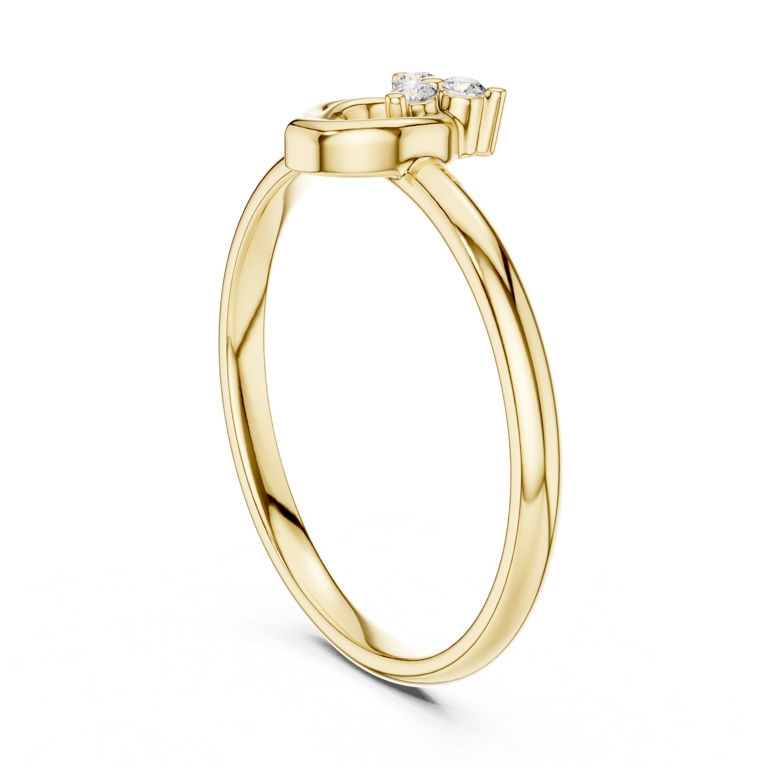 Modern Swirl Diamond Ring – Minimal Triple Stone Gold Band