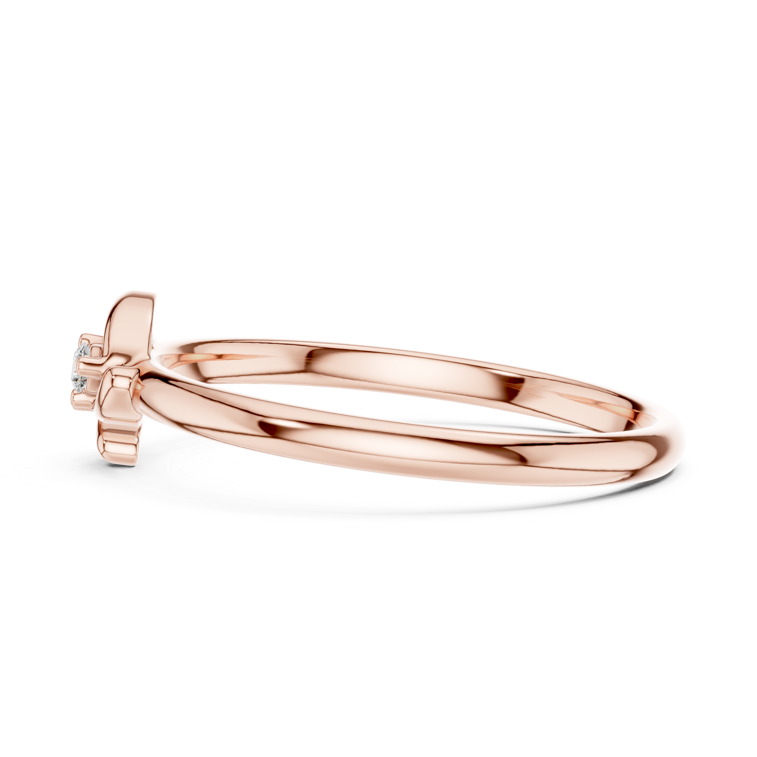 Minimalist Two-Stone Diamond Ring – Elegant Twist Gold Band