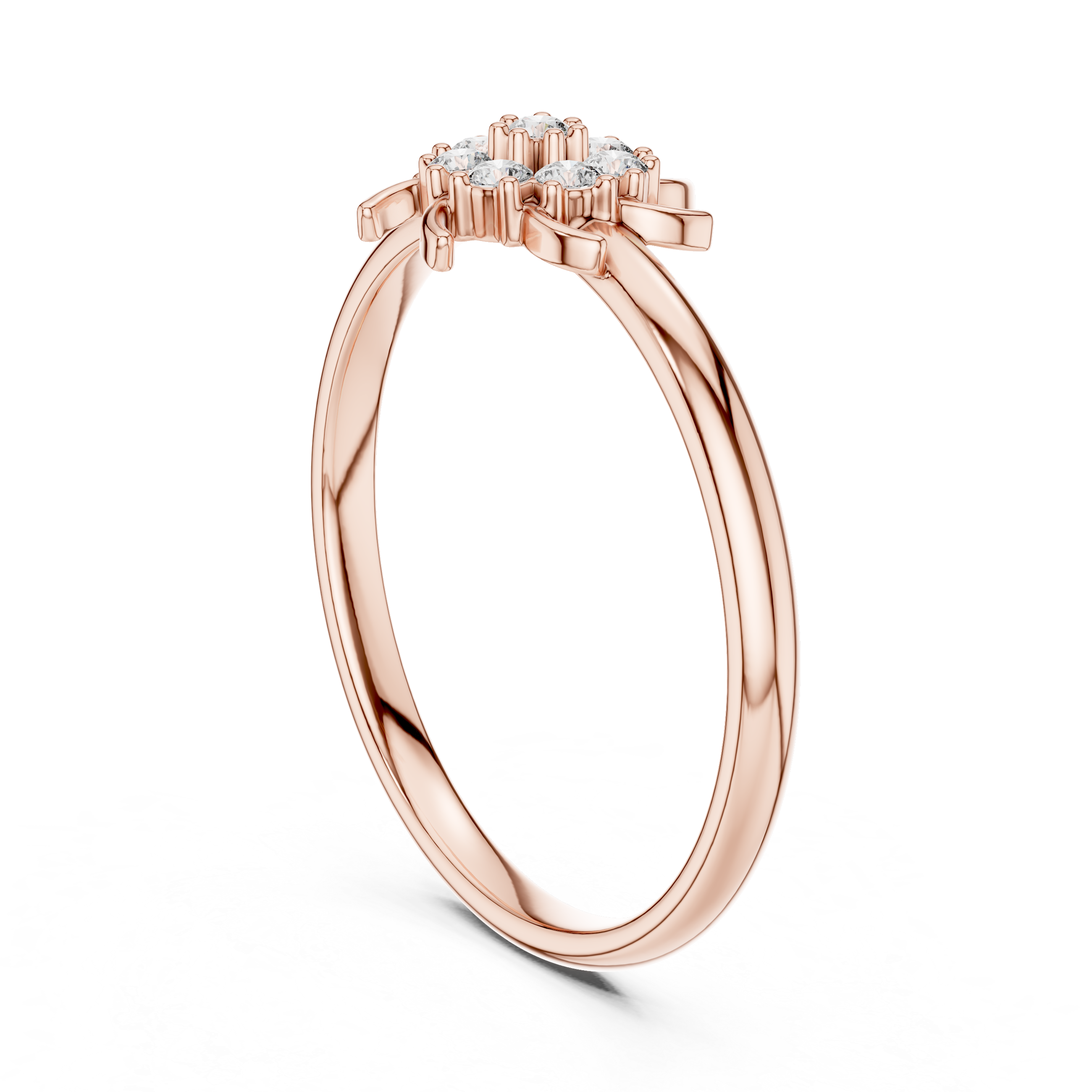 Sunburst Floral Diamond Ring – Minimal Elegant Gold Band
