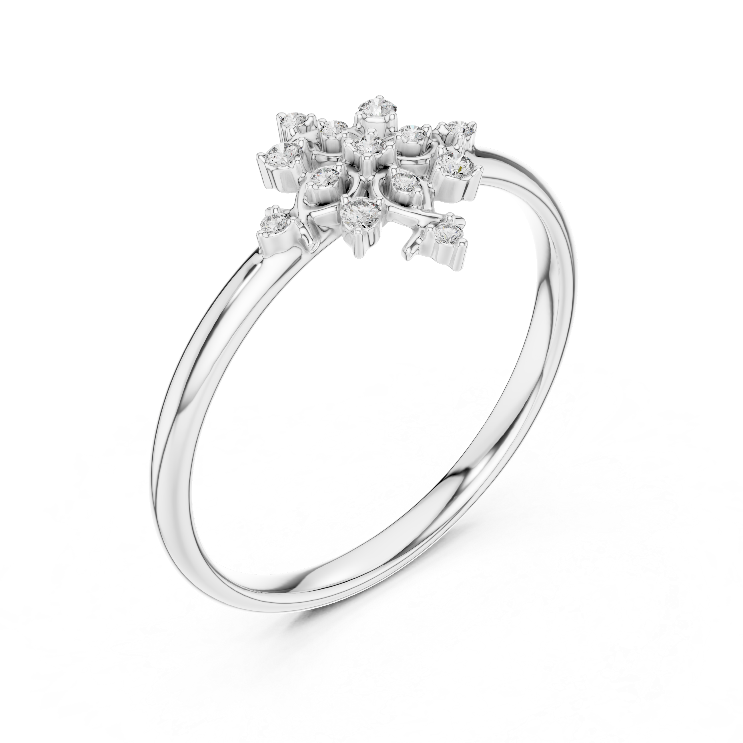 Delicate Vintage Floral Diamond Ring – Minimalist Gold Statement