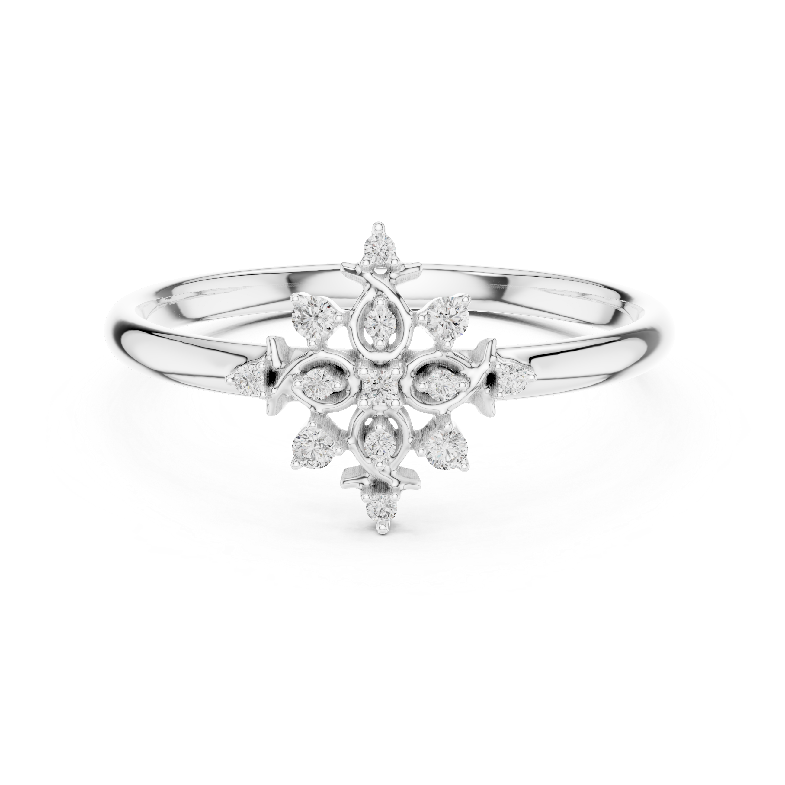 Delicate Vintage Floral Diamond Ring – Minimalist Gold Statement