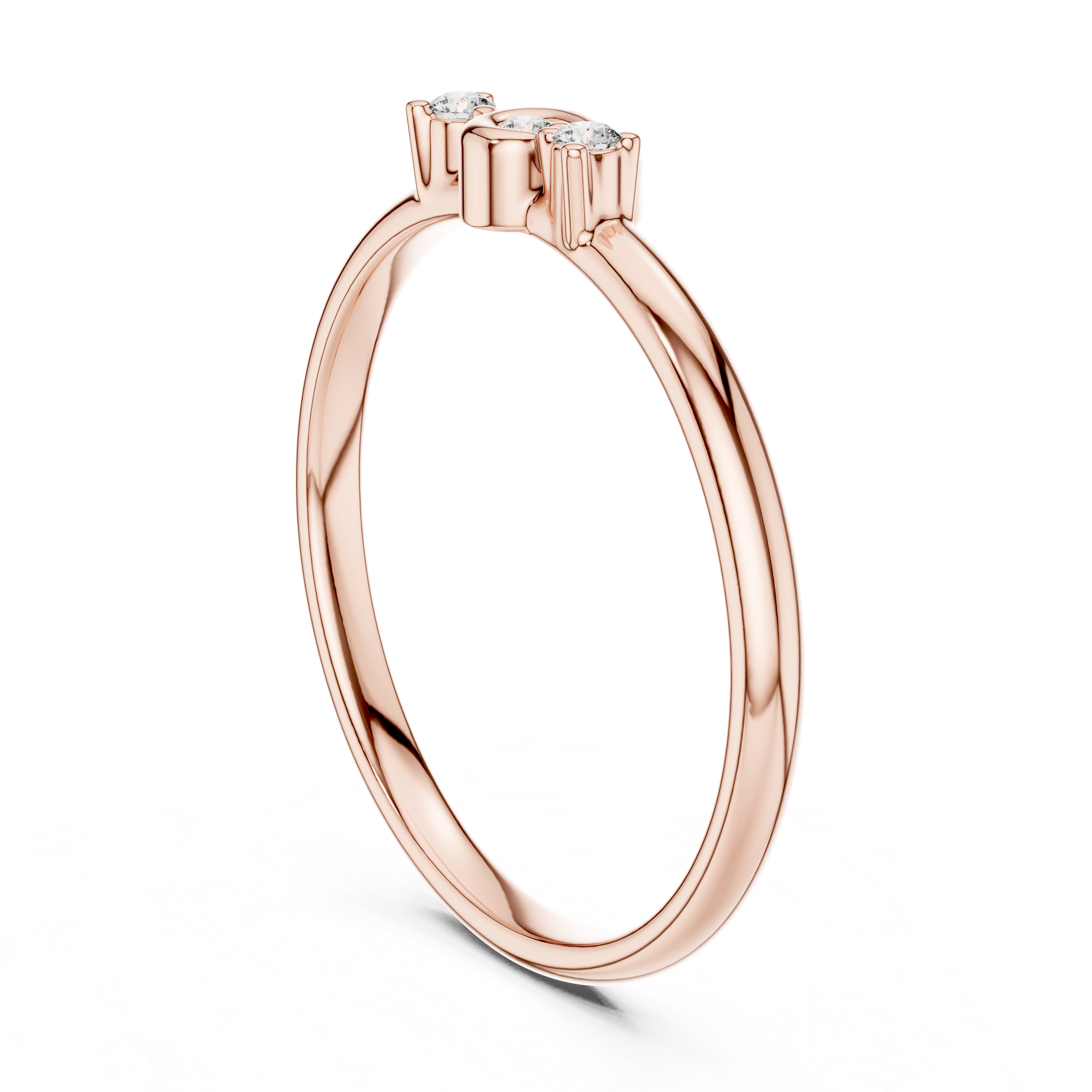 Minimal Triple Diamond Swirl Ring