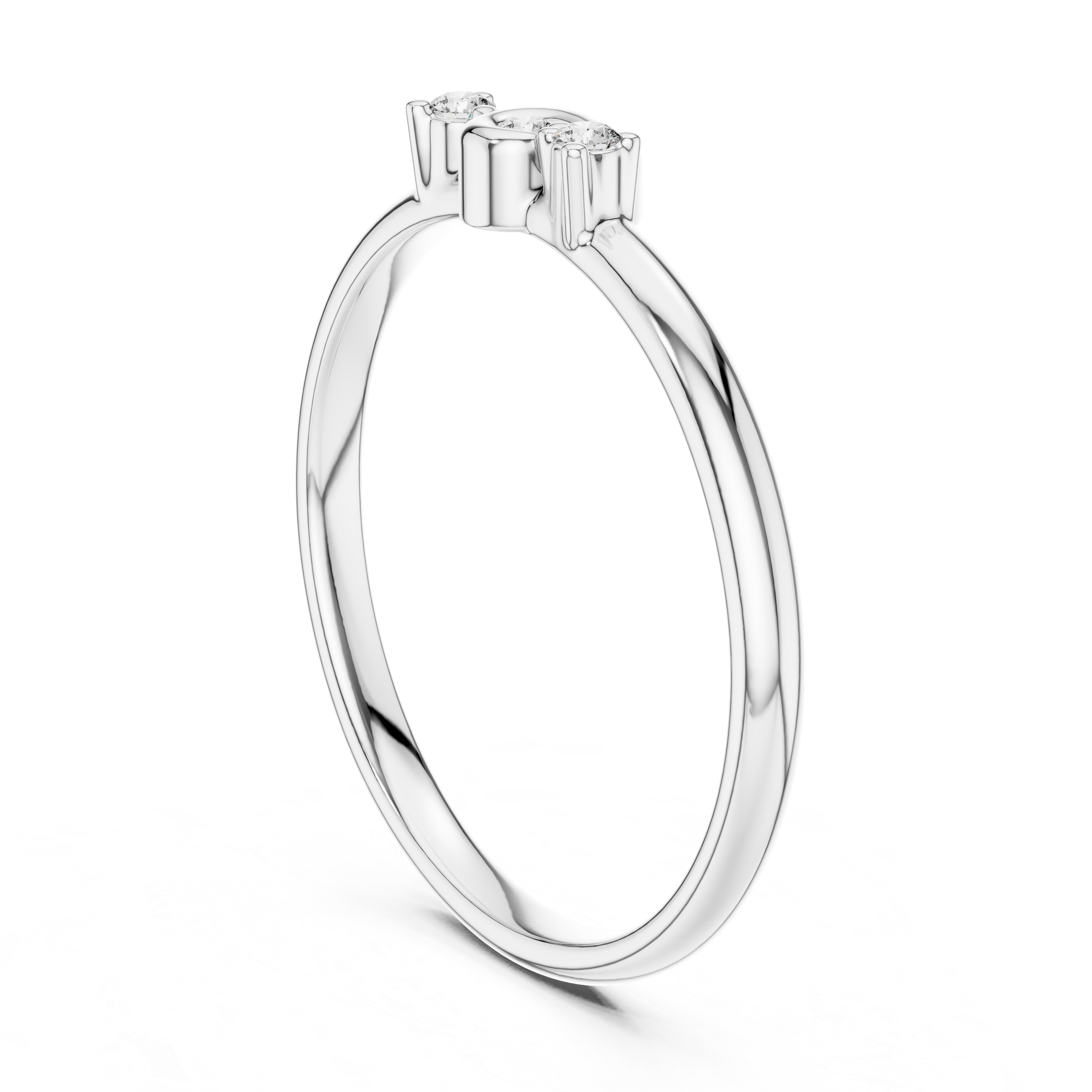 Minimal Triple Diamond Swirl Ring