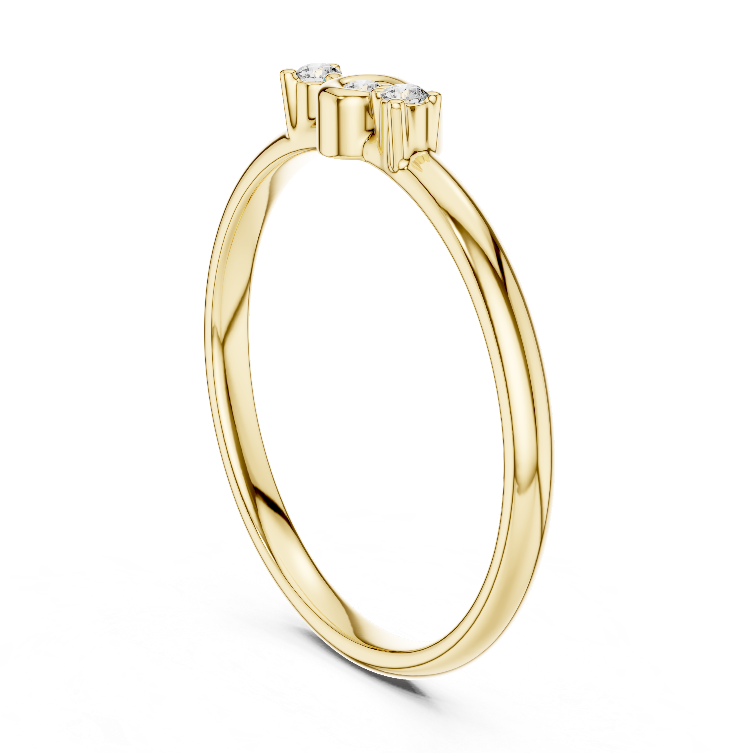 Minimal Triple Diamond Swirl Ring
