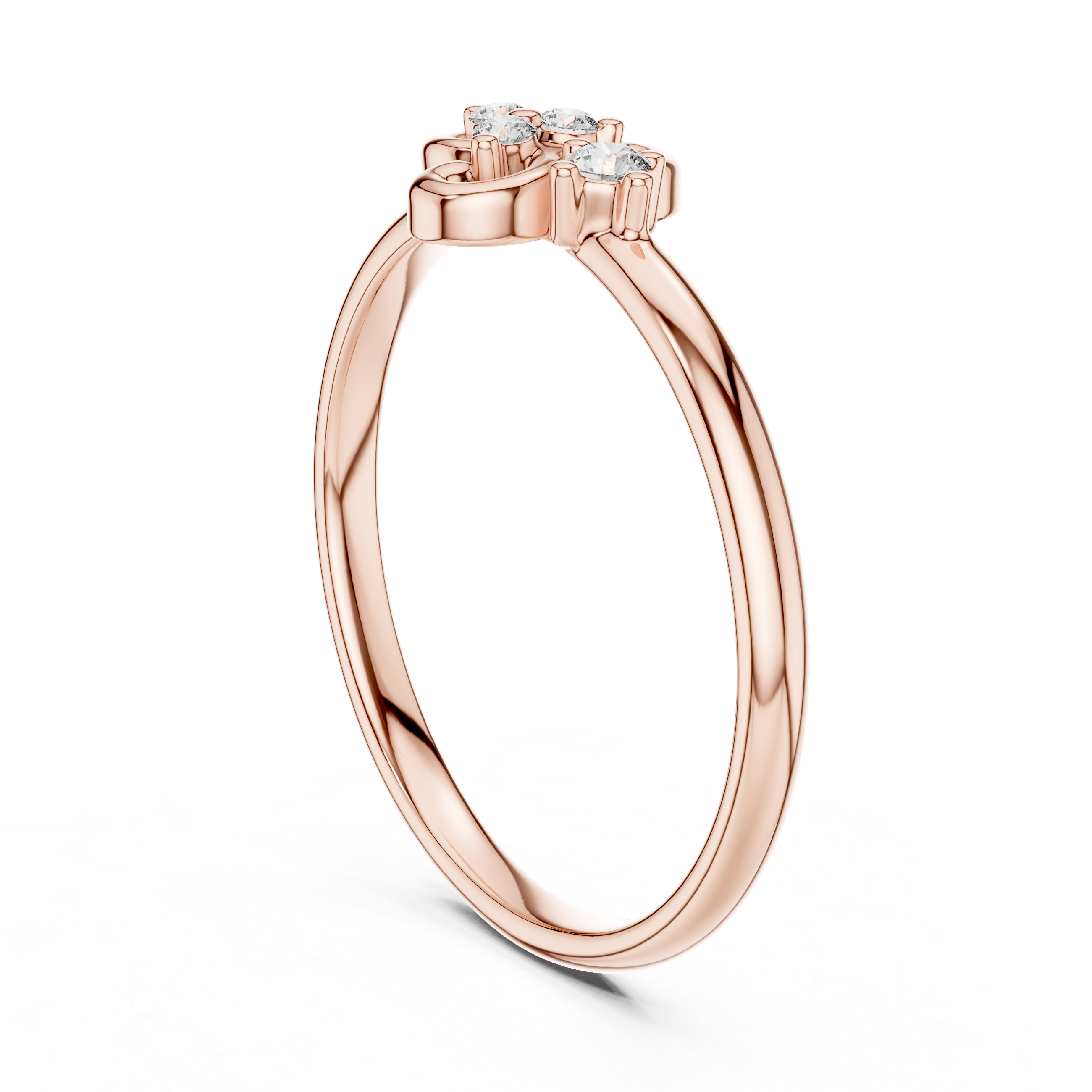 Elegant Four Diamond Swirl Cluster Ring