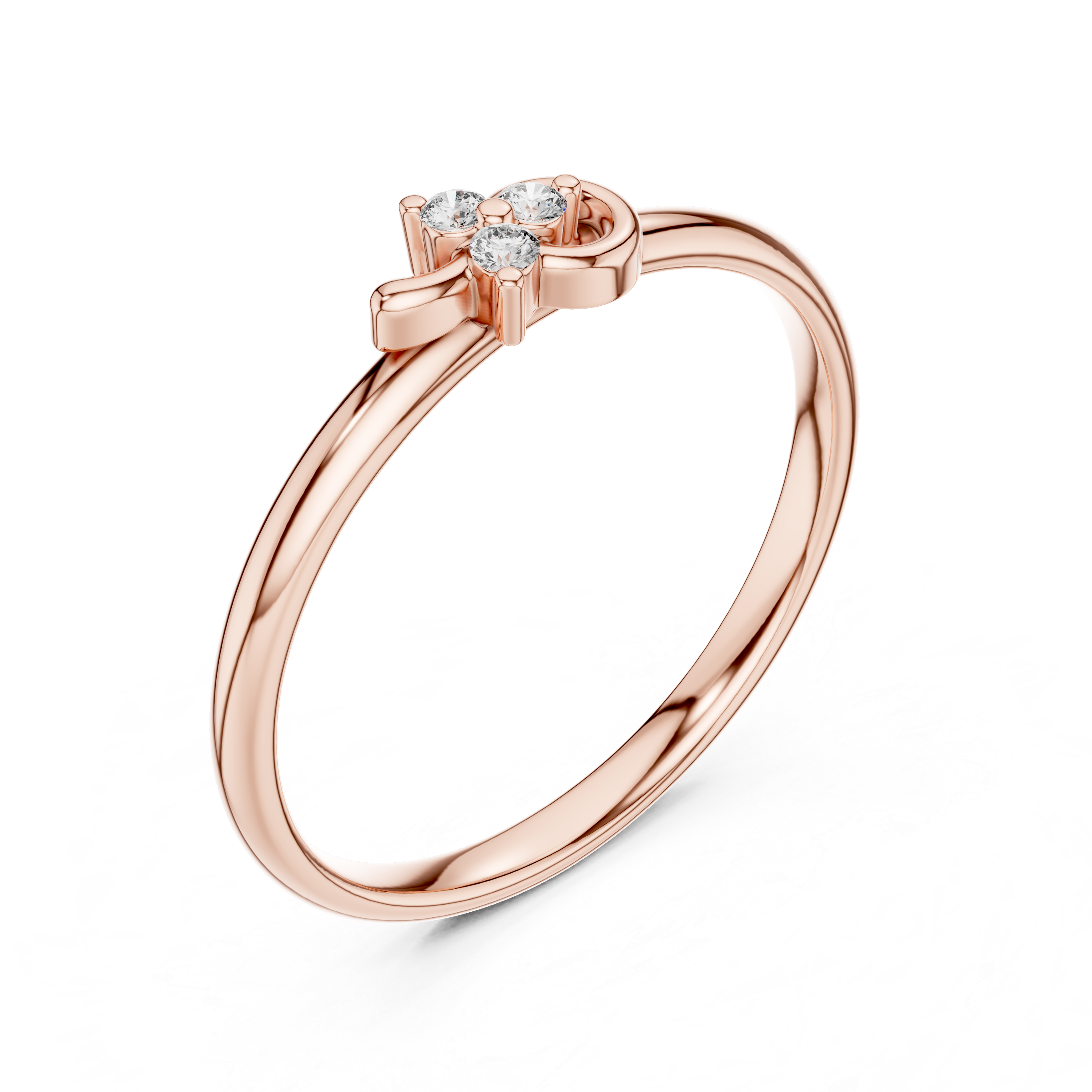 Petite Triple Diamond Swirl Ring