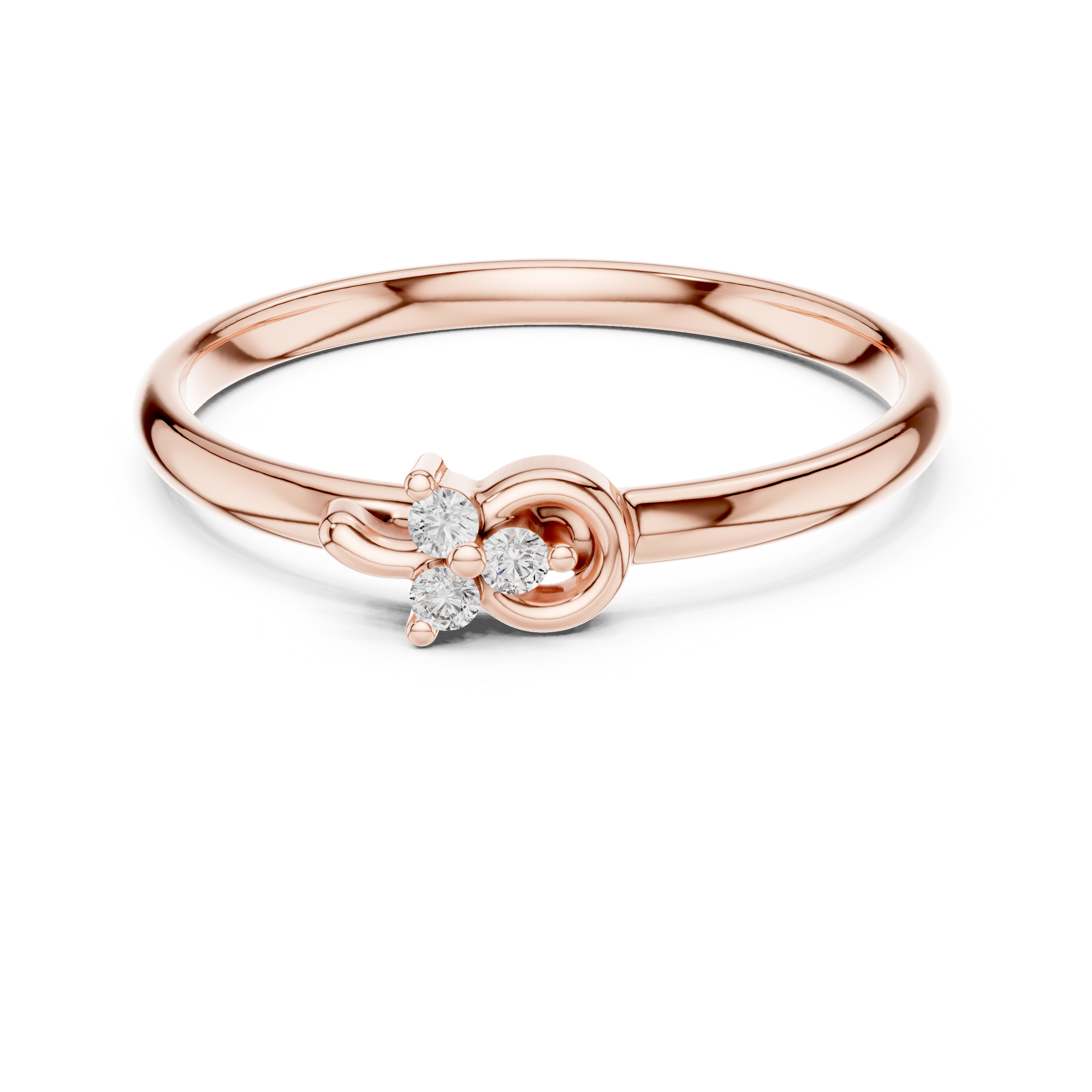 Petite Triple Diamond Swirl Ring