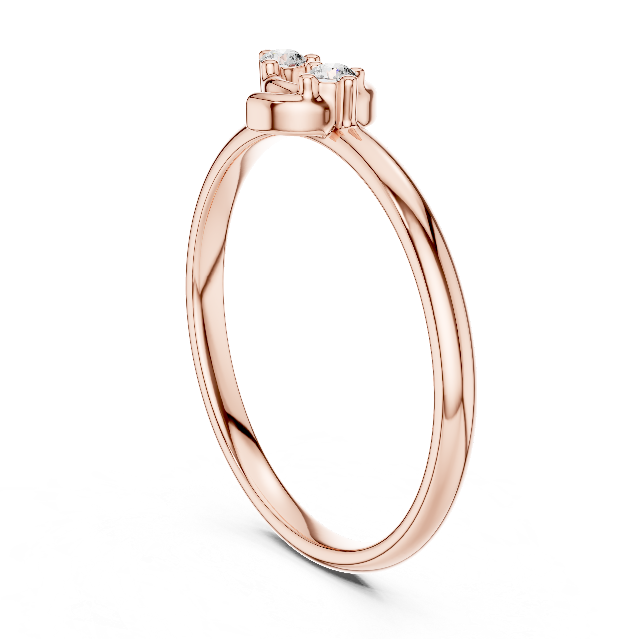 Minimal Double Diamond Swirl Ring