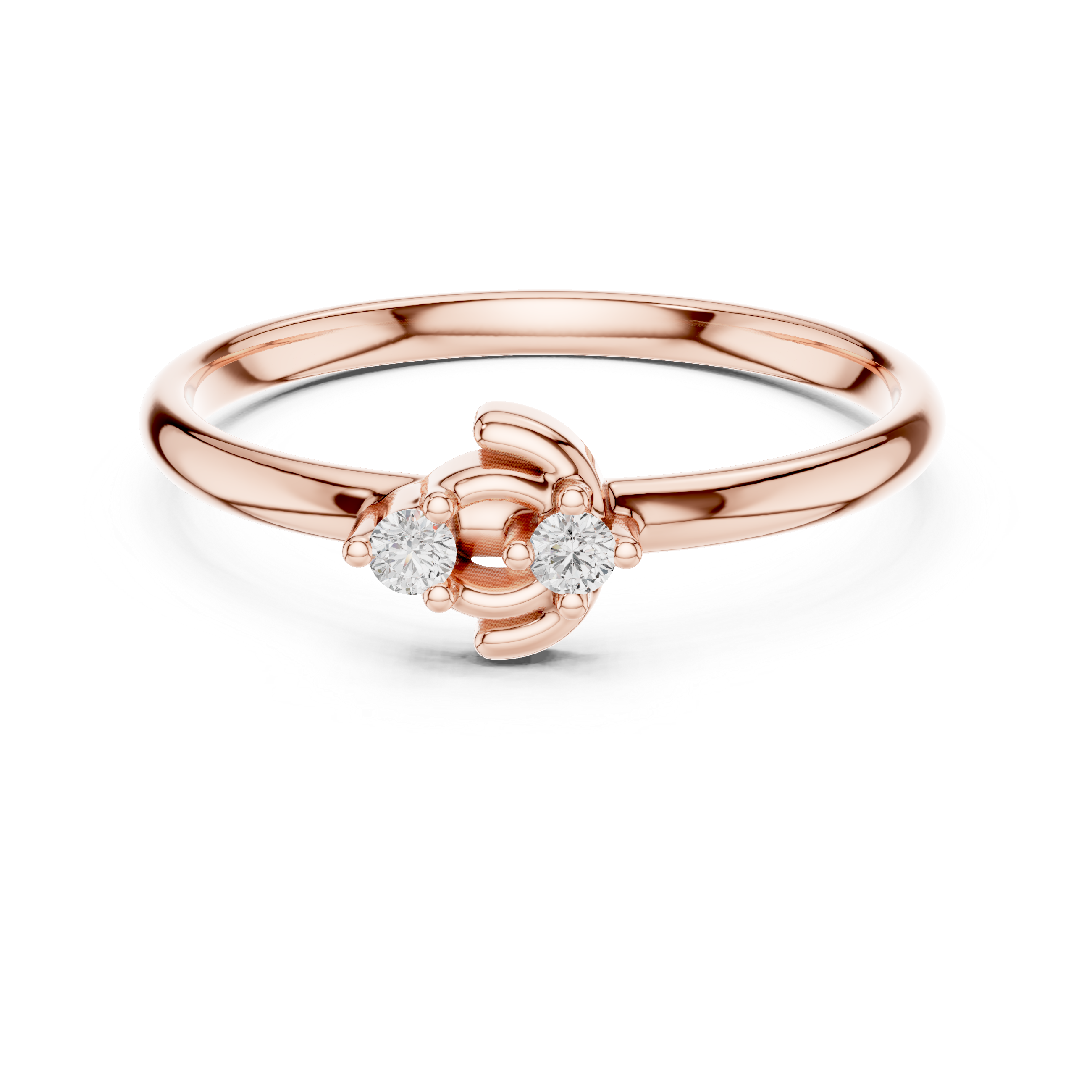 Minimal Double Diamond Swirl Ring
