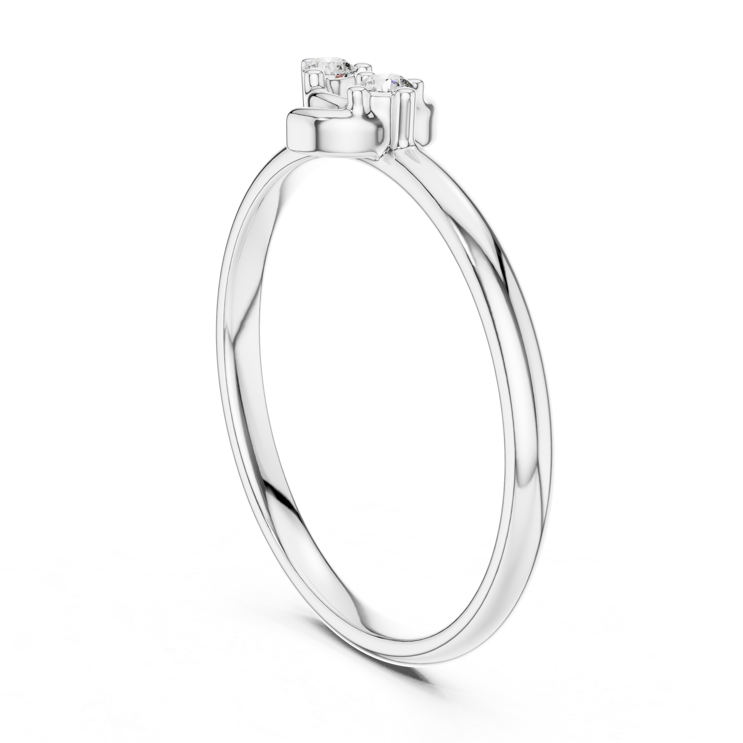 Minimal Double Diamond Swirl Ring