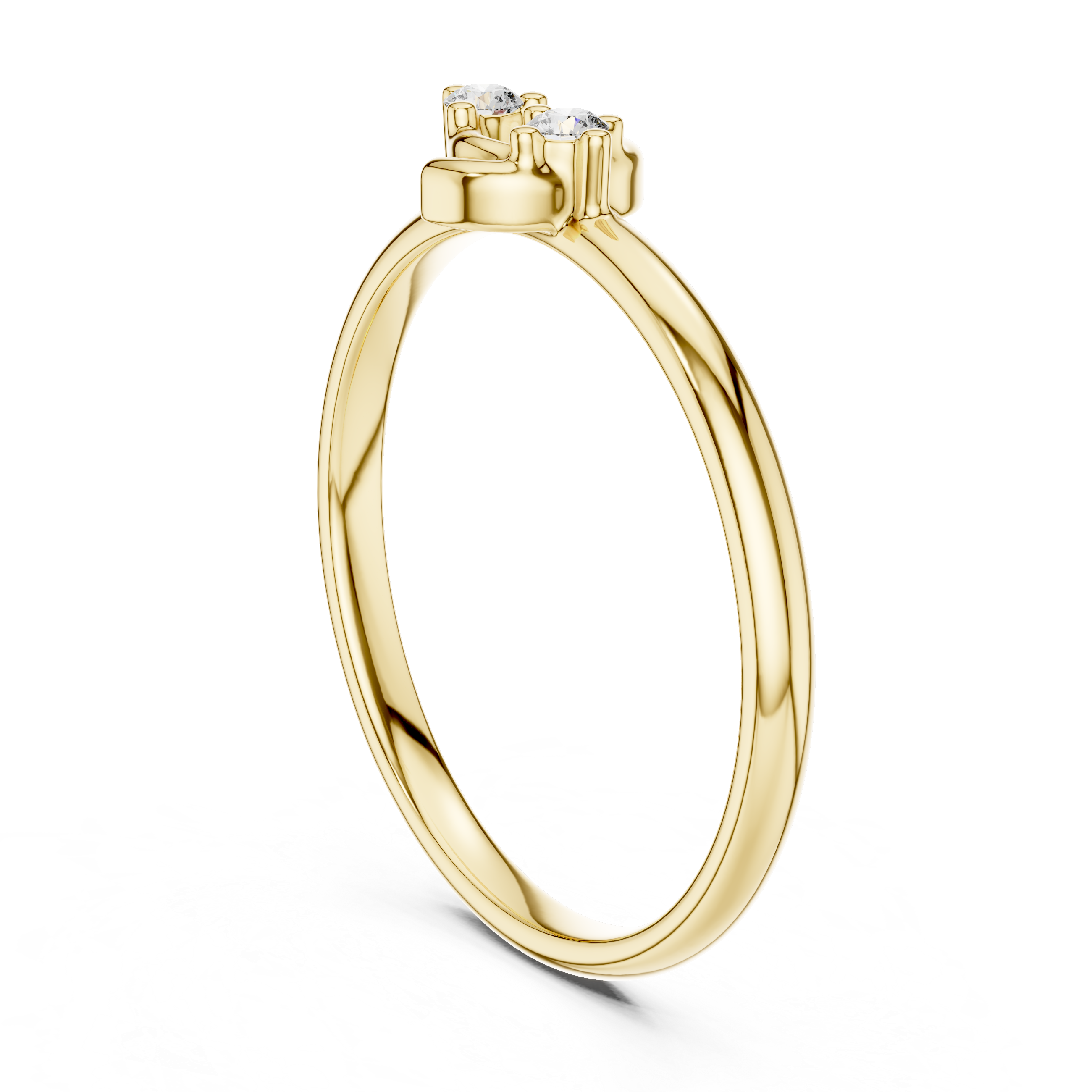 Minimal Double Diamond Swirl Ring