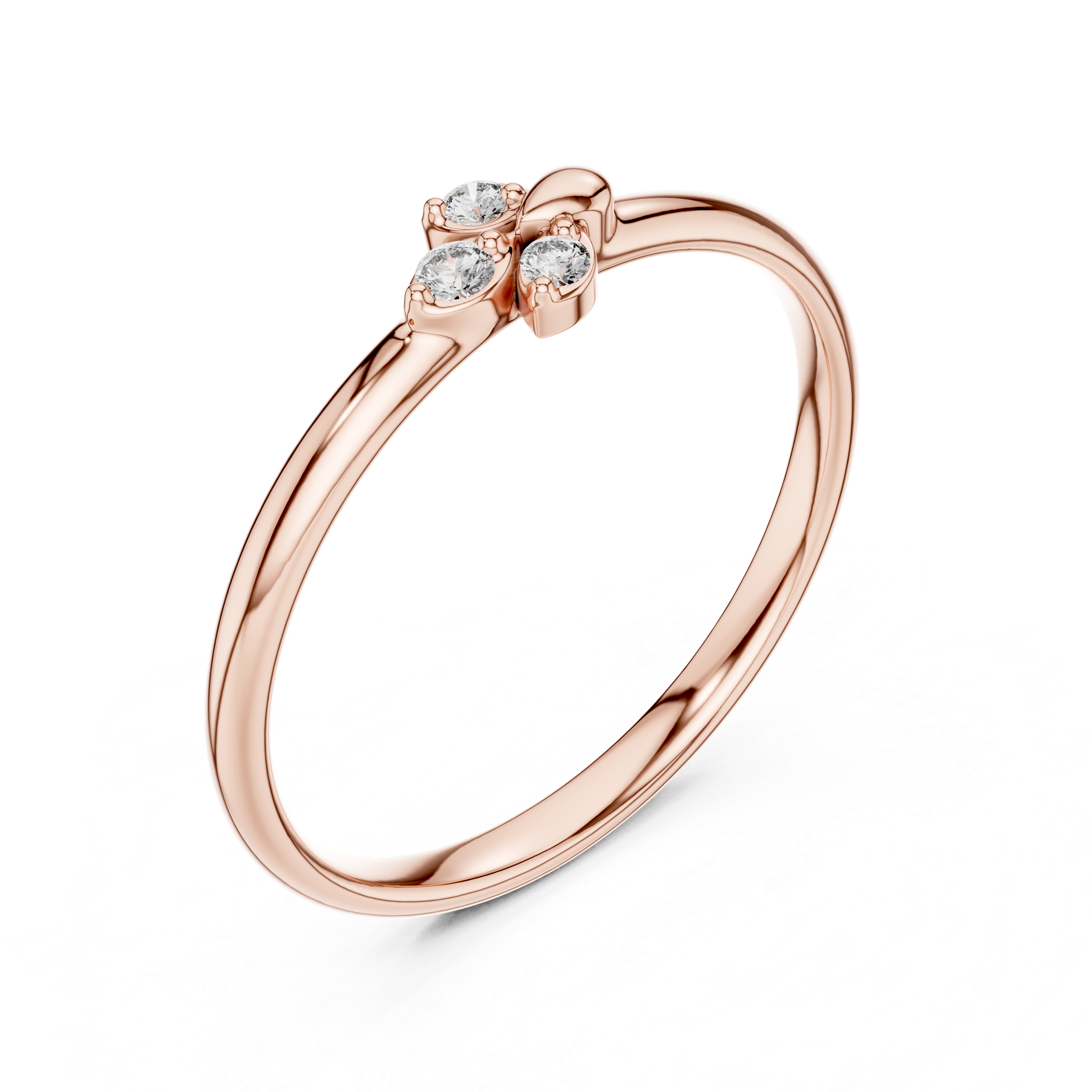Minimal Triple Diamond Accent Ring