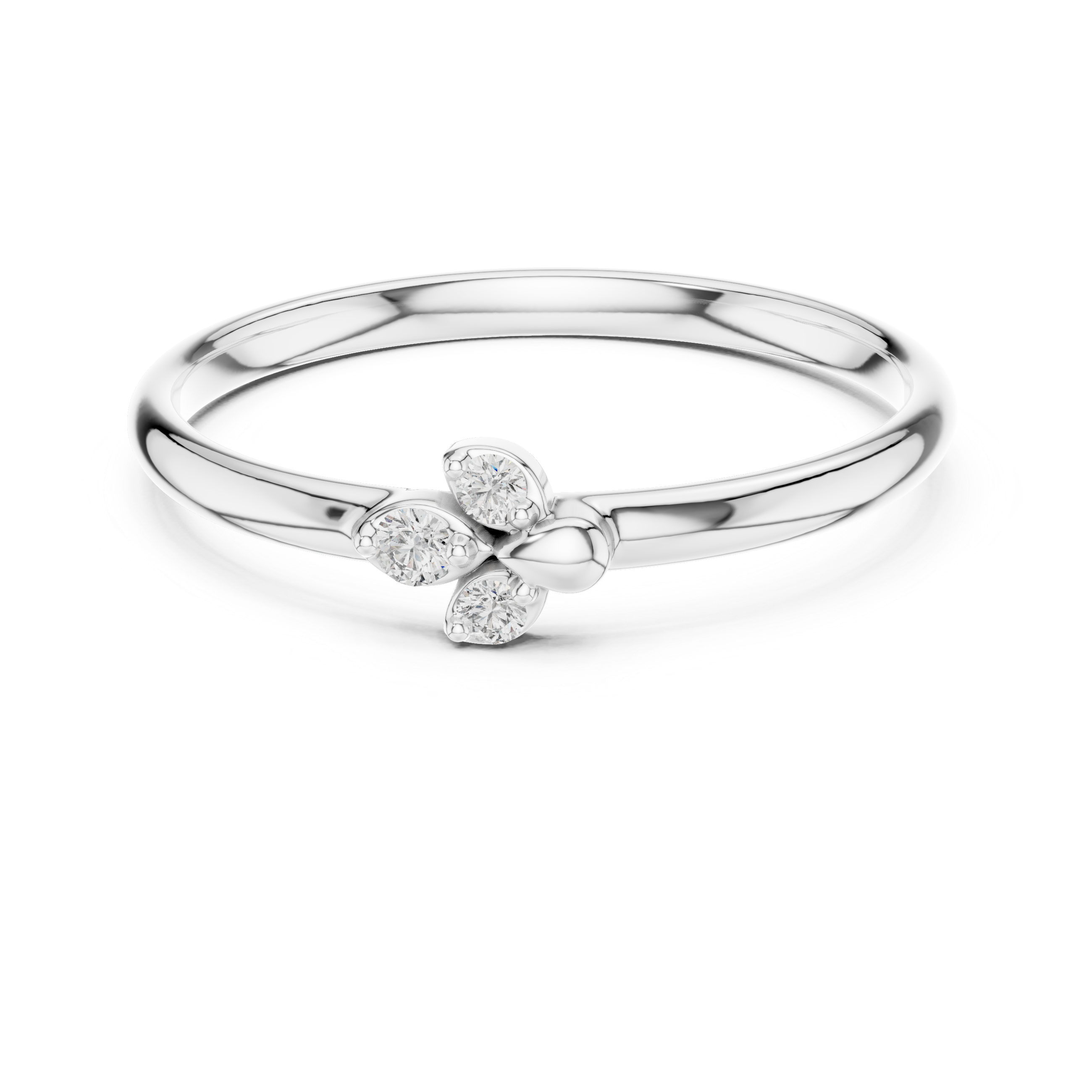 Minimal Triple Diamond Accent Ring