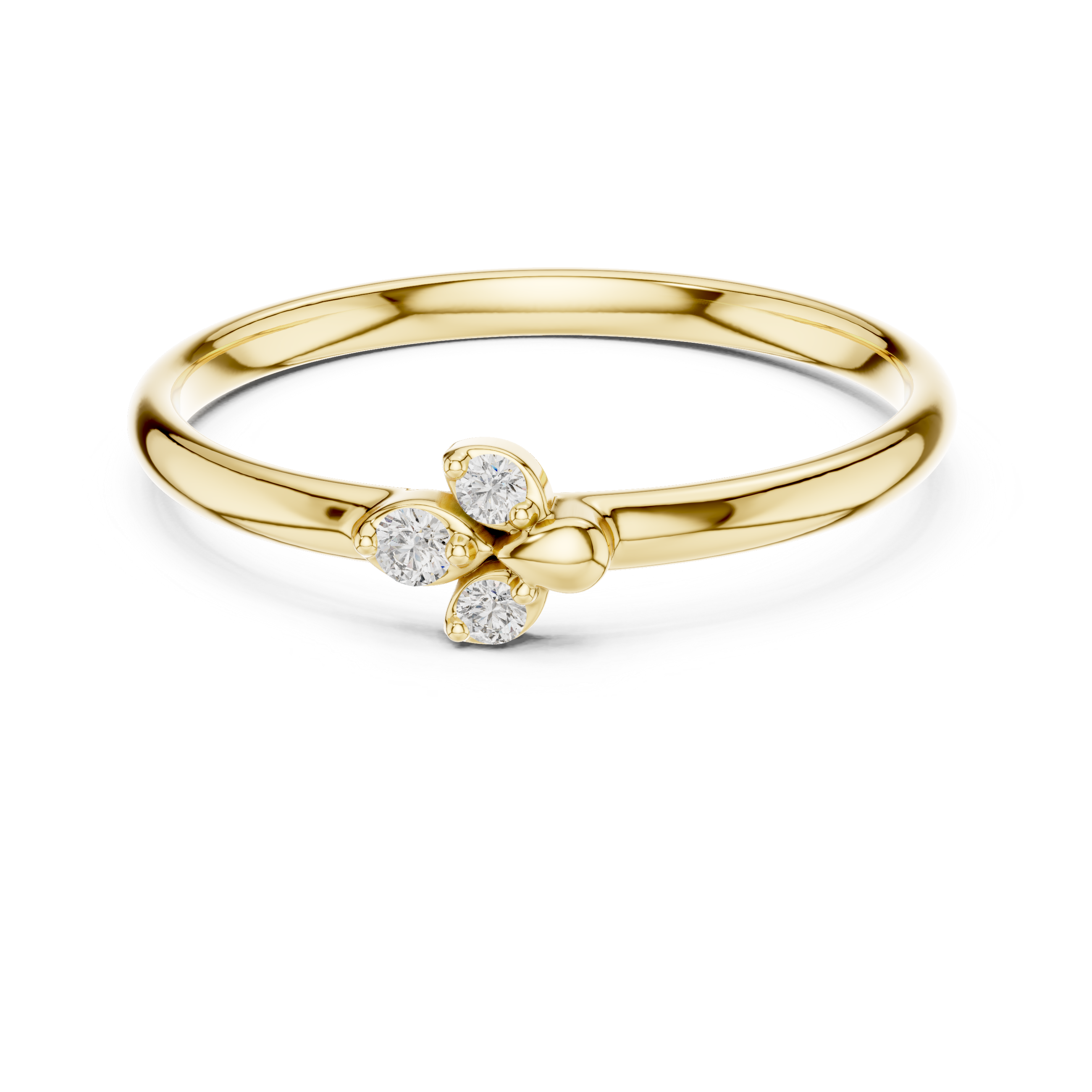 Minimal Triple Diamond Accent Ring