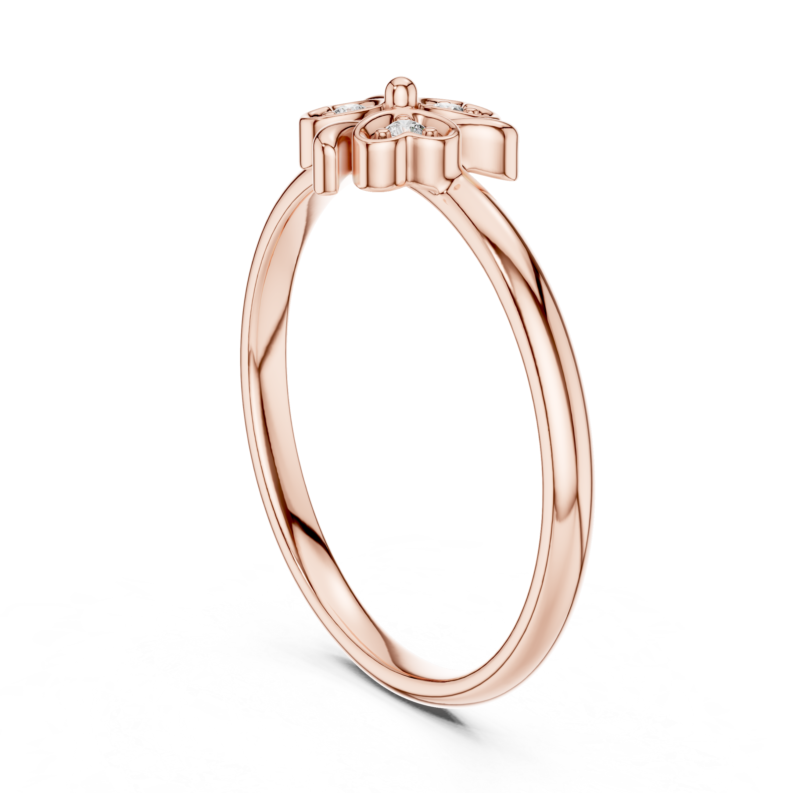 Heart Motif Diamond Cluster Ring