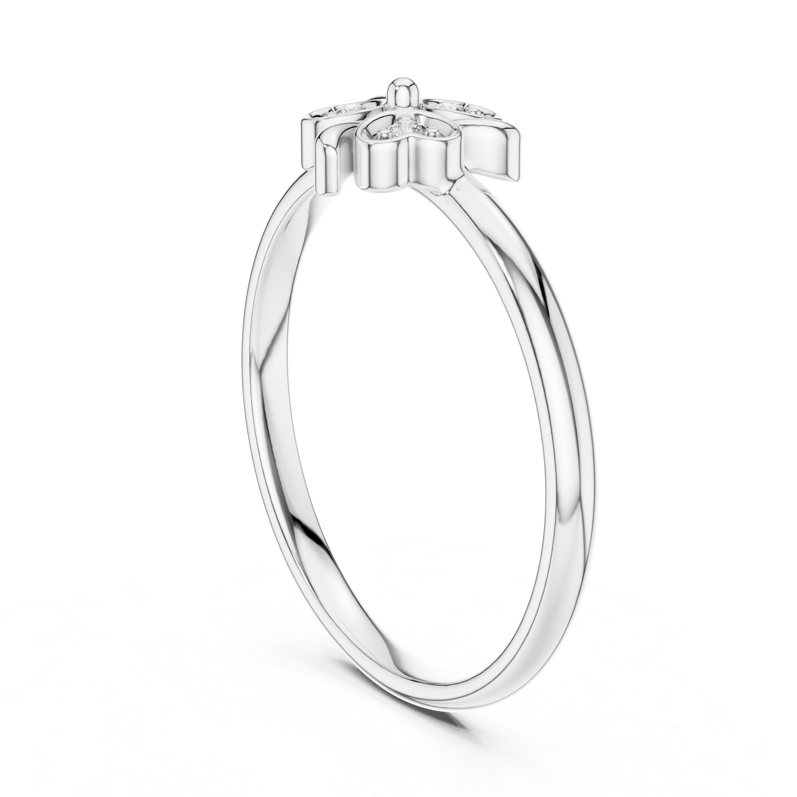 Heart Motif Diamond Cluster Ring