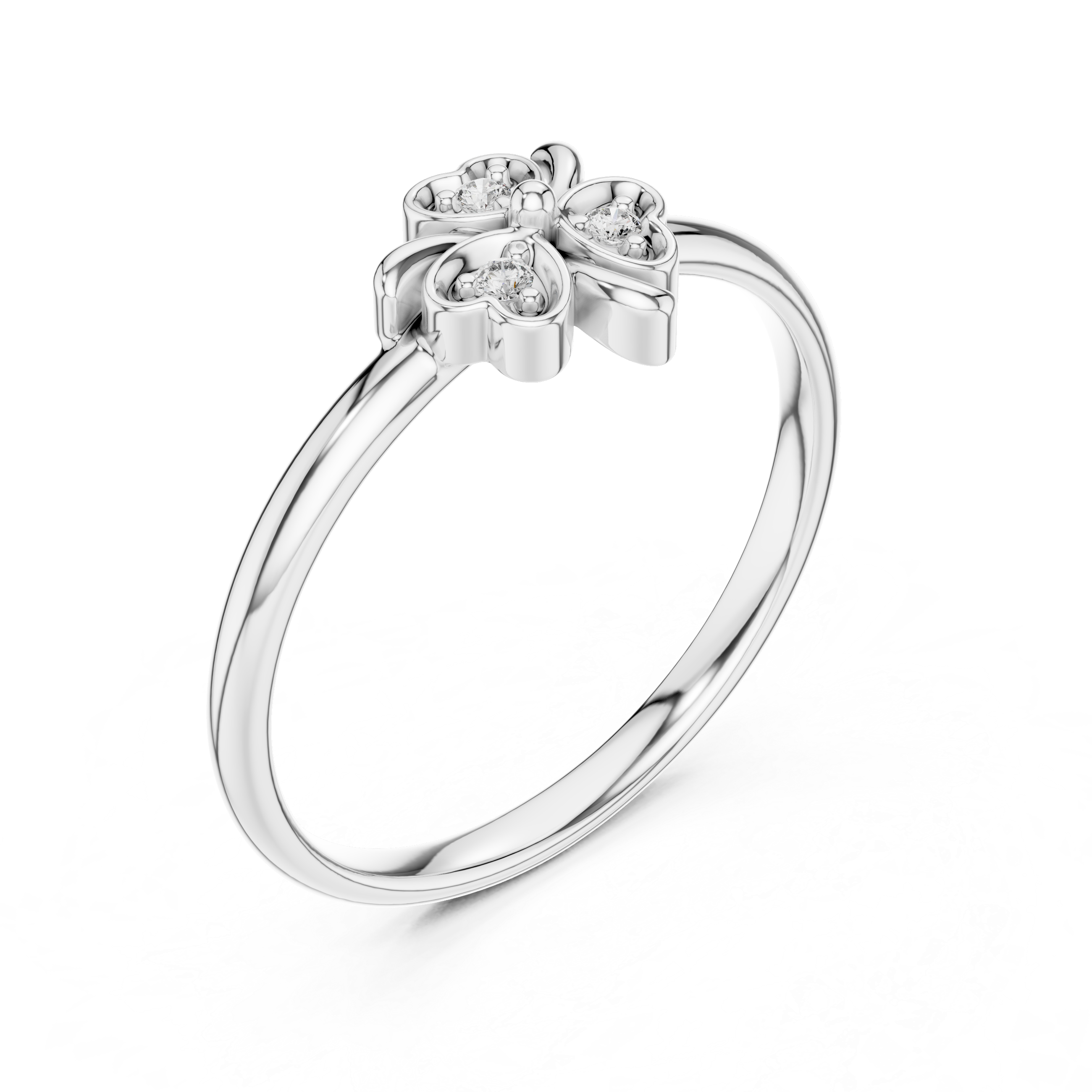 Heart Motif Diamond Cluster Ring
