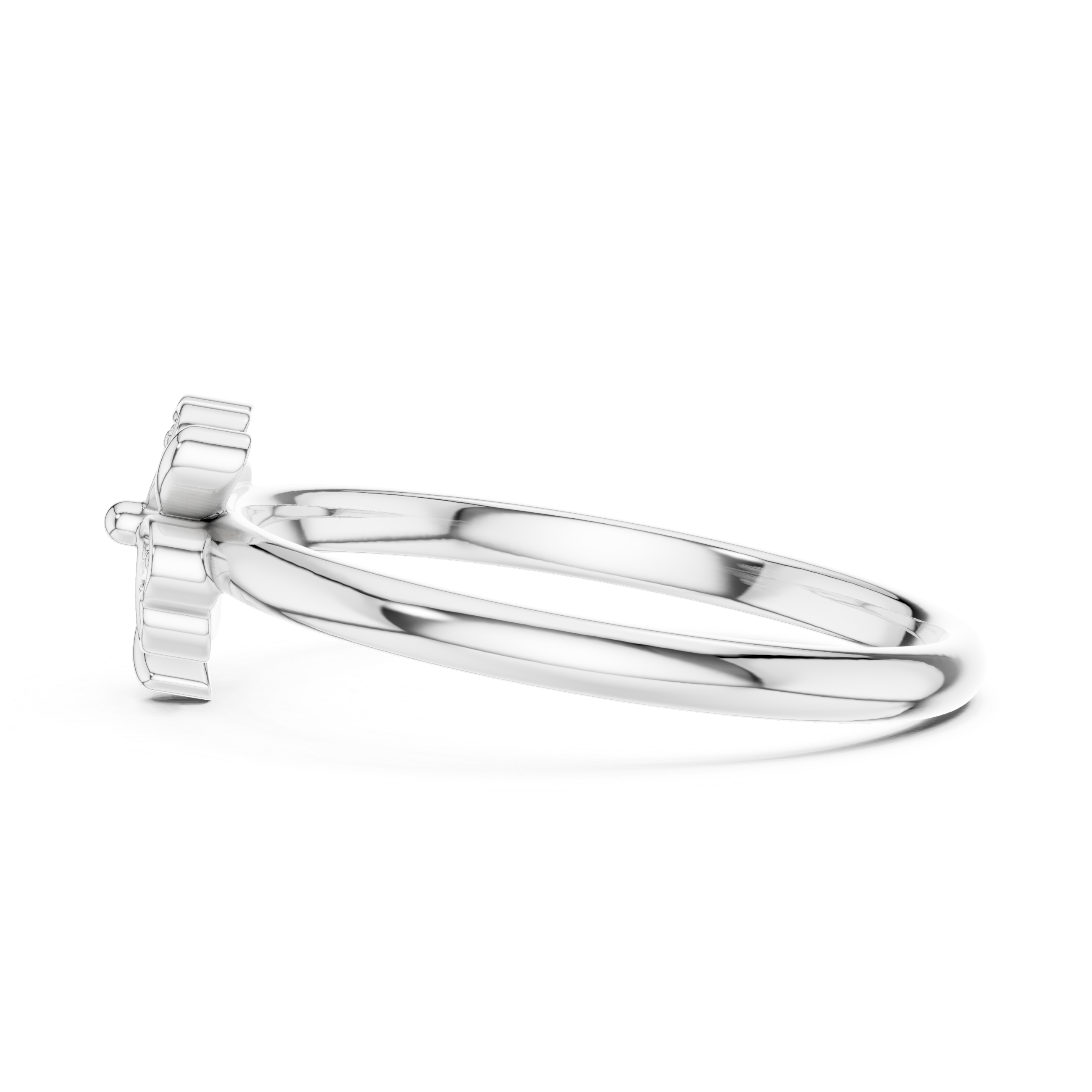 Heart Motif Diamond Cluster Ring